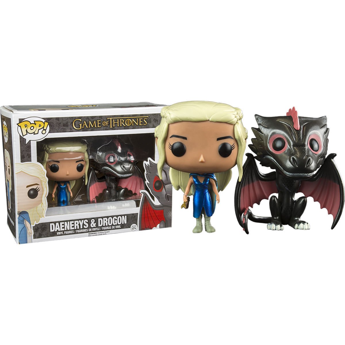 Funko Pop! Vinyl Figure - Game of Thrones Daenerys & Drogon Metallic Exclusive | Collectible GOT Merchandise for Fans & Display Decor