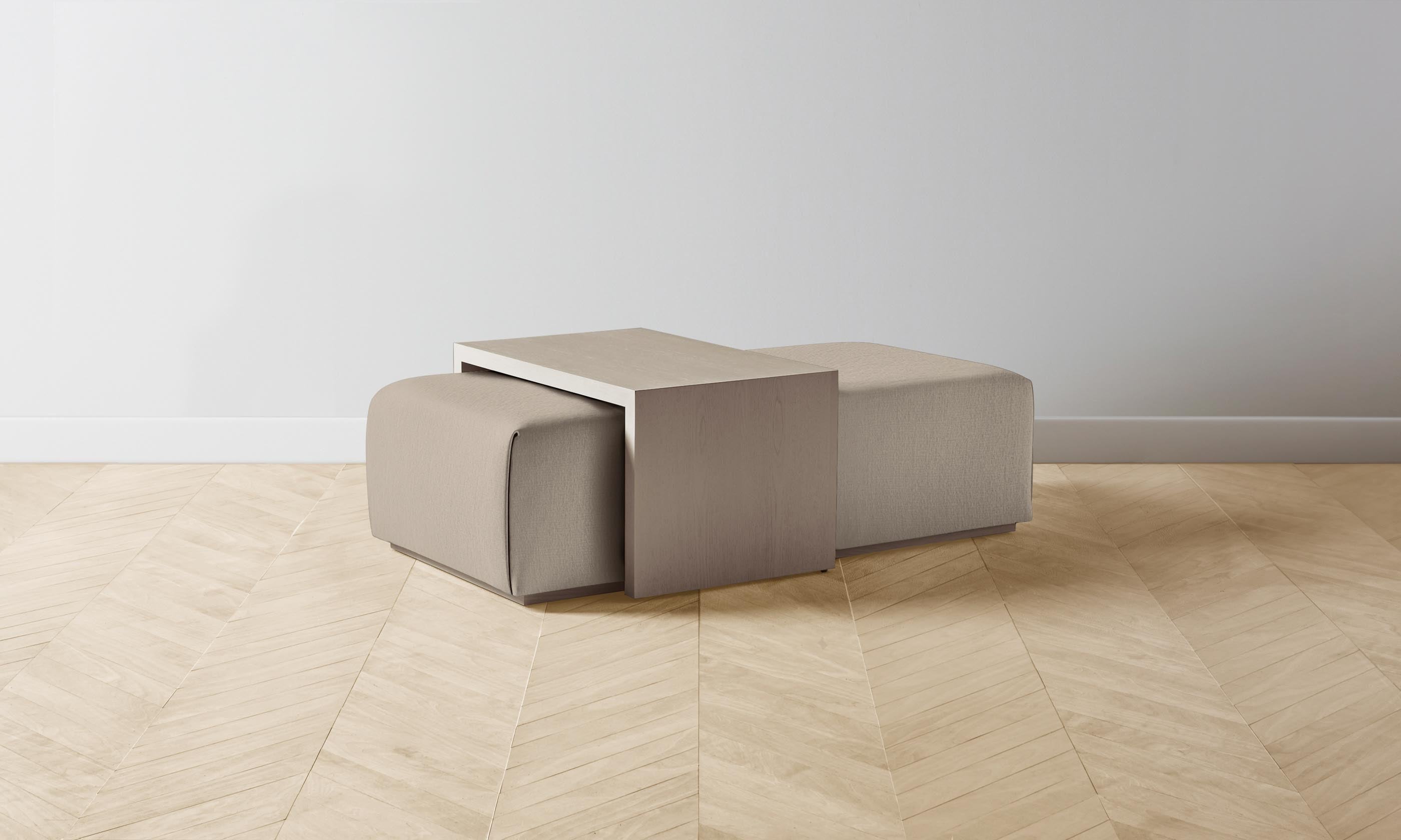 The Bowery Ottoman - Performance Bouclé Morel Fabric, Modern Living Room Footrest & Storage Bench - Perfect for Small Spaces, Home Decor & Cozy Seating