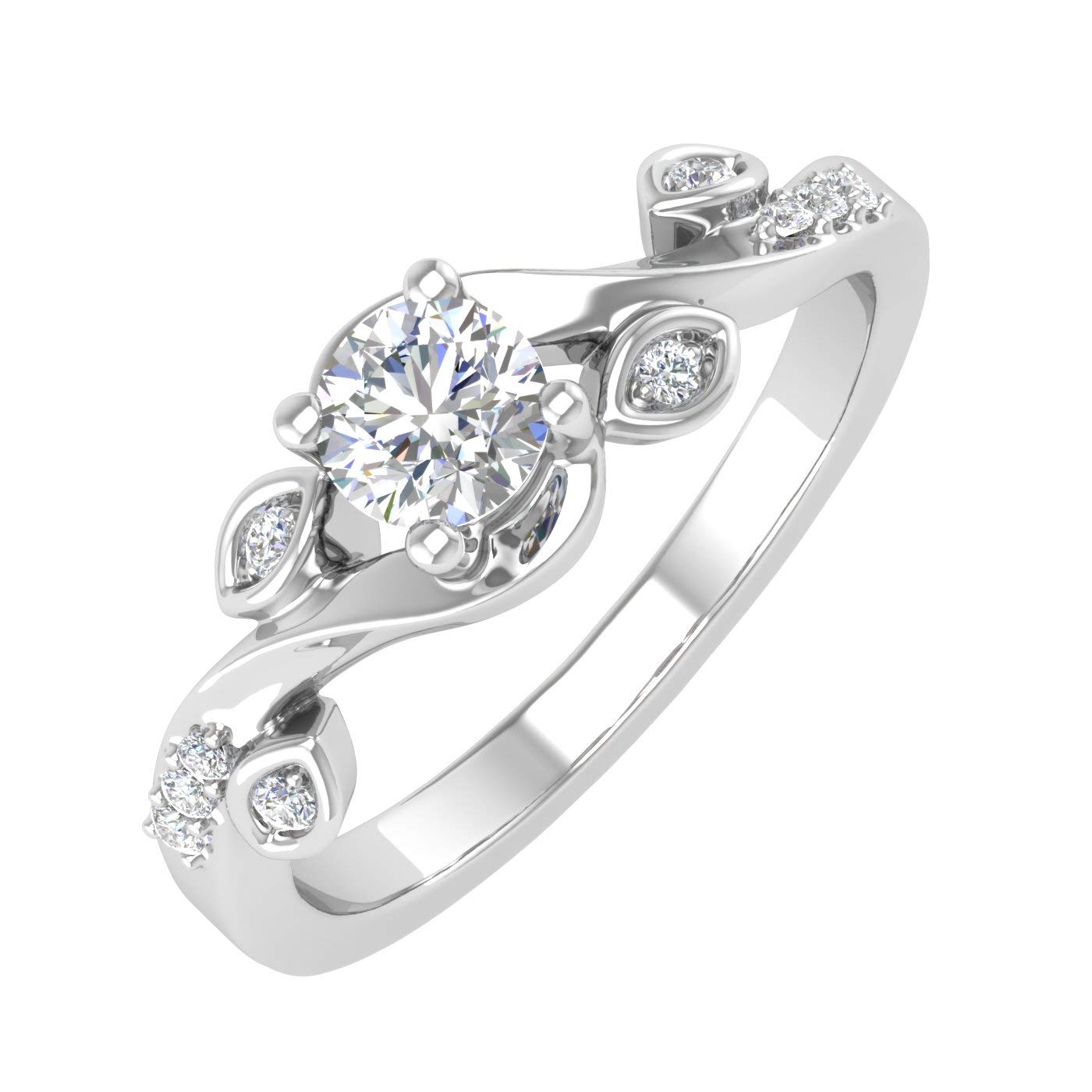 1/5 Carat Diamond Engagement Ring 14K Gold for Women - I1-I2 Clarity, Elegant Wedding & Proposal Jewelry Gift for Her