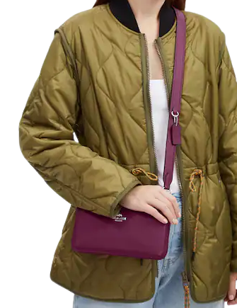 Coach Double Zip Crossbody Bag for Women - Stylish Leather Shoulder Purse with Adjustable Strap, Perfect for Work, Travel & Everyday Use