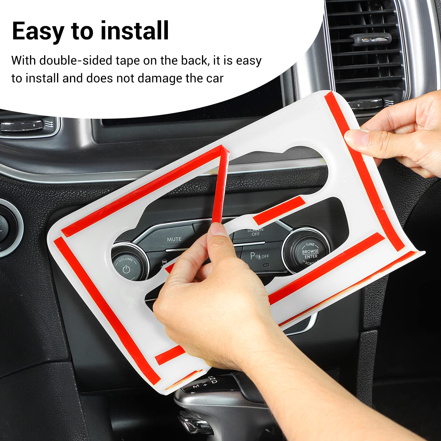 2015-2025 Dodge Charger Radio AC CD Switch Panel Trim - ABS White Center Console Replacement Part | Interior Upgrade Accessory for Enhanced Driving Experience