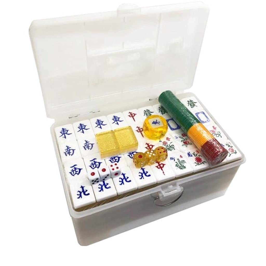 Premium Acrylic Chinese Mahjong Game Set with Dice & Weathervane - Complete Family Gift (Pink) | Perfect for Game Nights, Parties & Cultural Enthusiasts