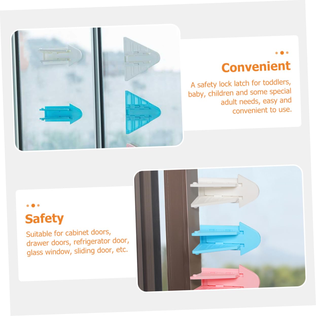 VICASKY 36 Pcs Child Safety Window Locks - Keyless Security Door Locks for Home, Baby Proofing & Pet Safety - ABS Material for Windows & Doors