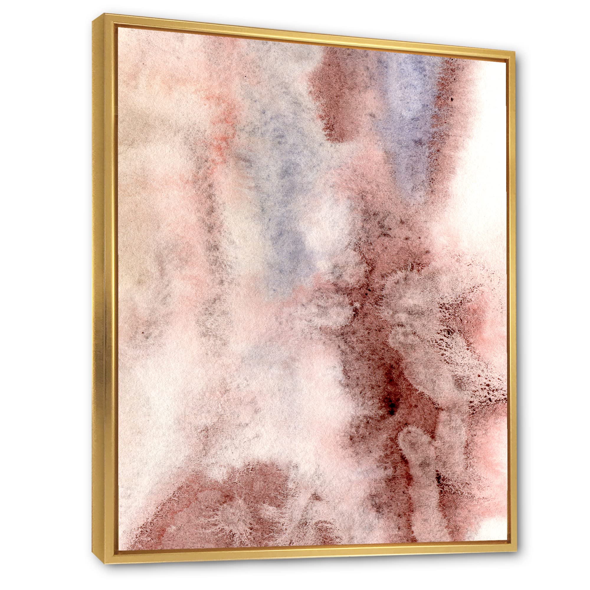 DesignQ Pastel Abstract Canvas Wall Art - Blue Pink & Dark Red Spots Modern Framed Print - Perfect for Living Room, Bedroom & Office Decor