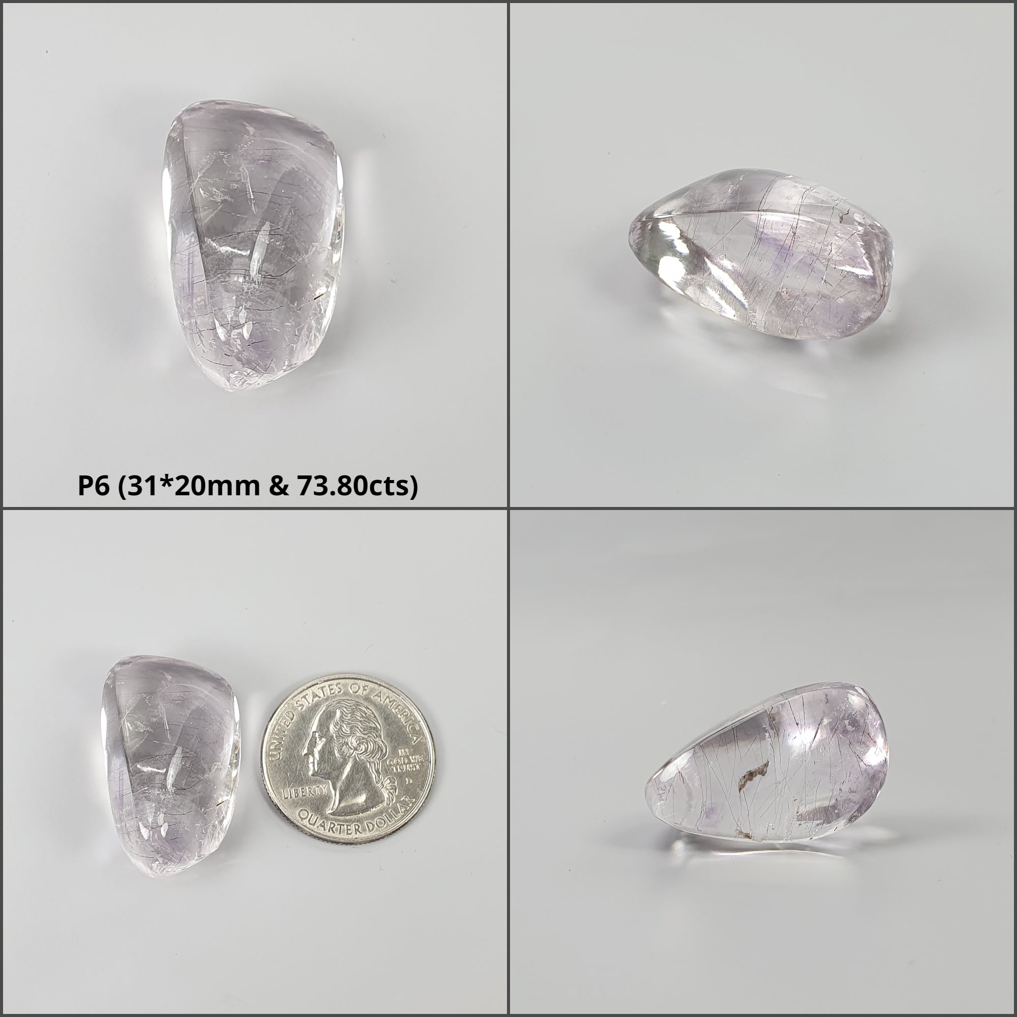 Natural Untreated Amethyst Gemstone Tumble - Purple Rutile Cabochon for Jewelry Making, Healing Crystals & Spiritual Gifts | Handcrafted Healing Stones for Meditation, Reiki & Home Decor