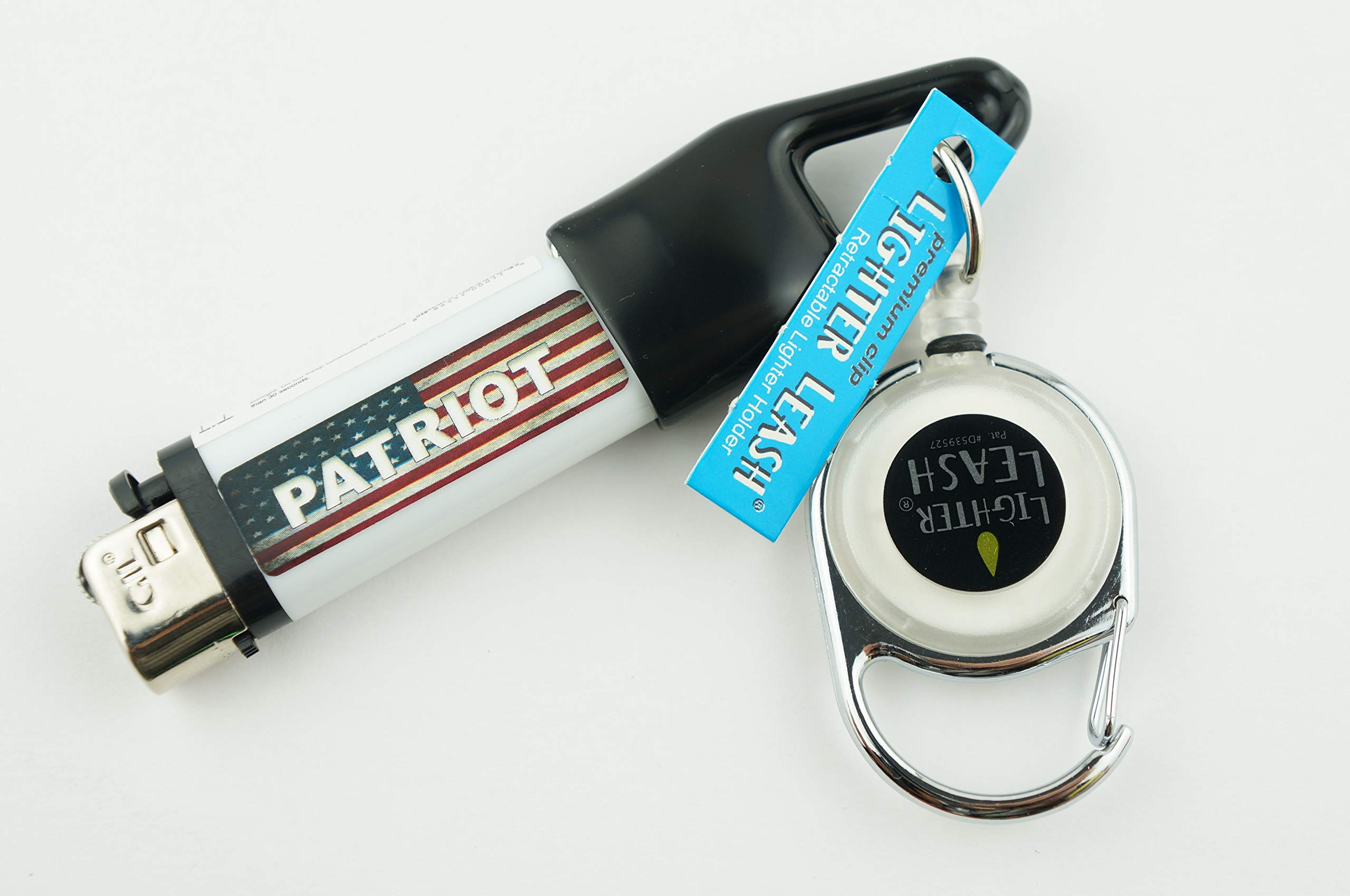 Premium Lighter Leash Clip & Patriot Lighter with Opener - 2pc Set for Outdoor Adventures