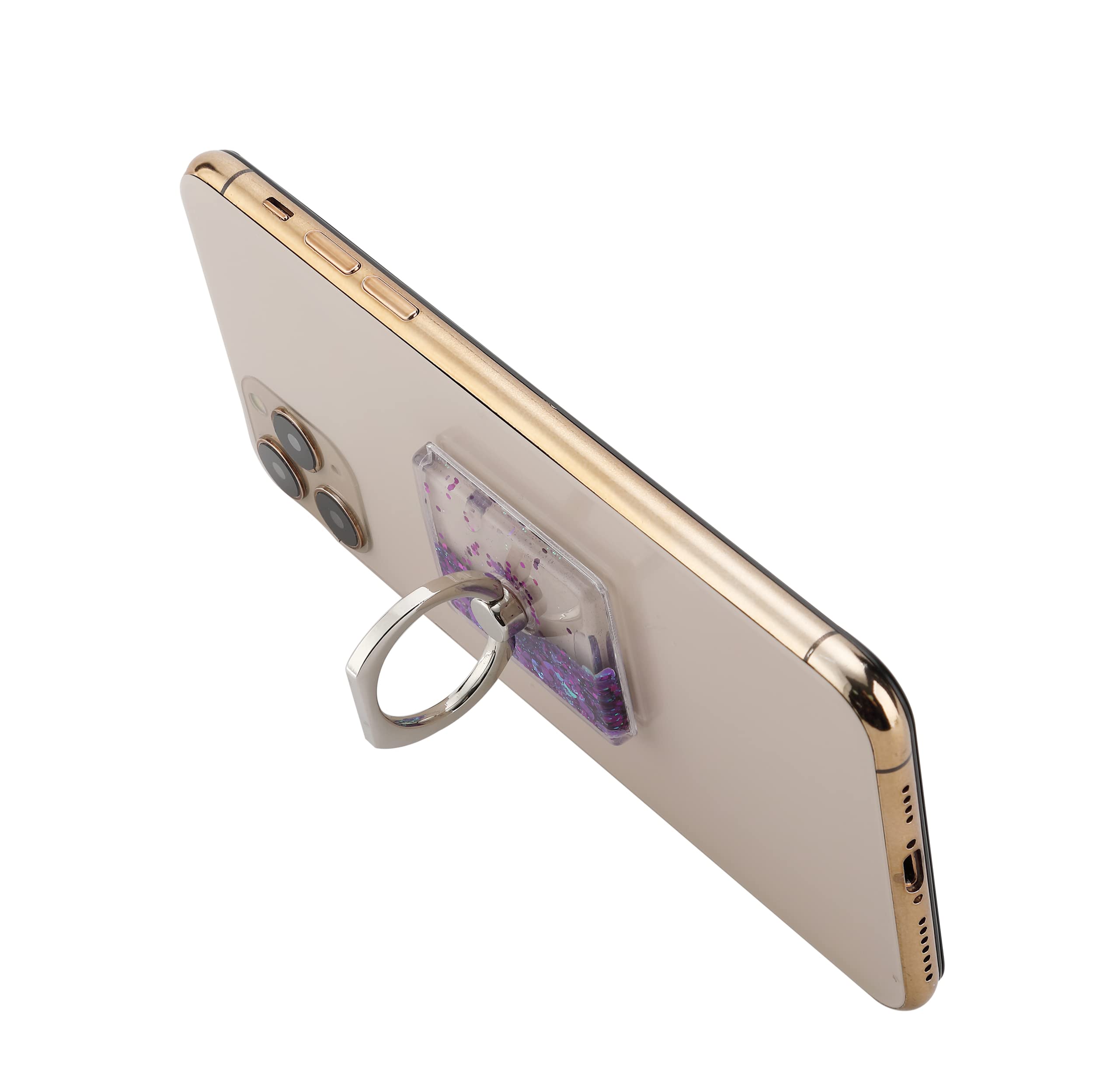 360° Rotating Phone Ring Holder - Secure Grip & Stand for iPhone & Android - Glitter Purple for Daily Use