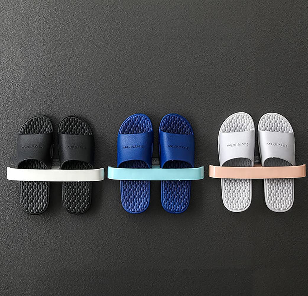 Wall Mounted Shoe Rack - Space Saving Hanging Shoe Organizer for Closet & Door (3-Piece Set, Self-Adhesive) - Perfect for Small Spaces & Apartment Storage
