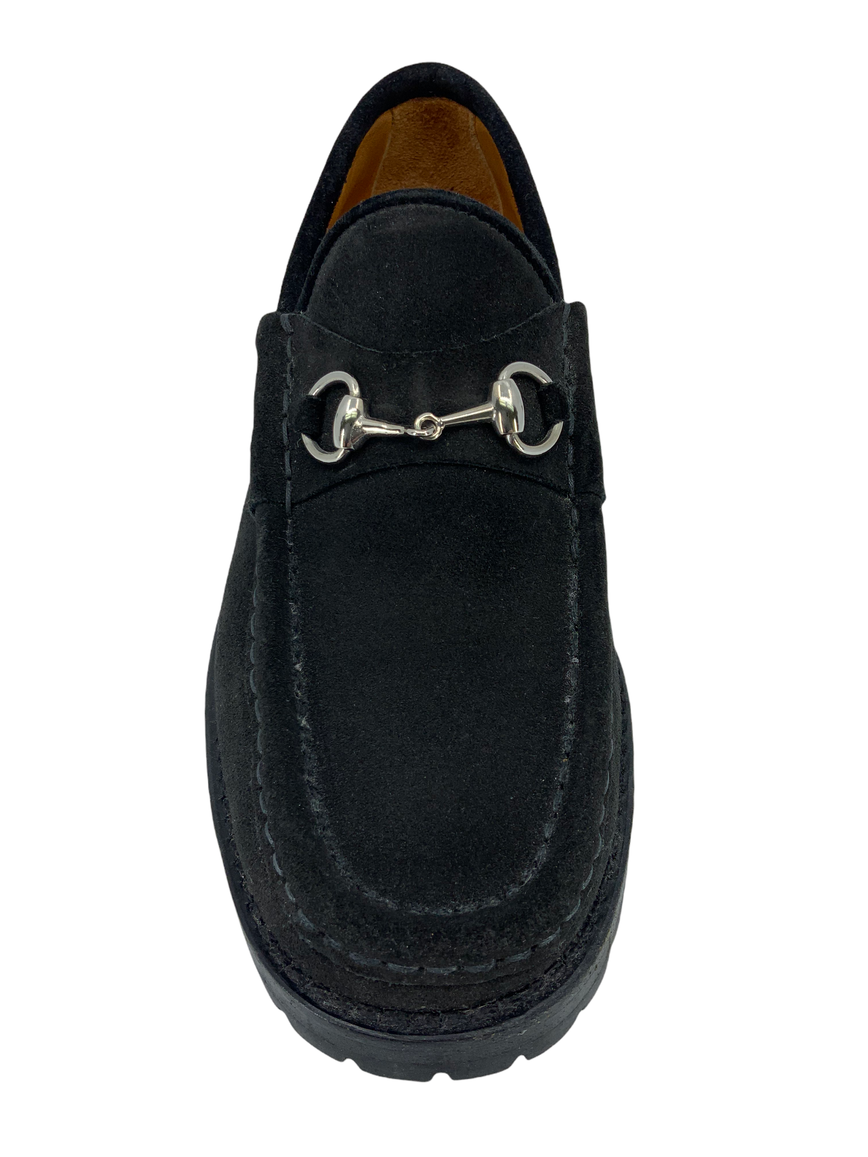 Gucci Classic Horsebit Suede Lug Sole Loafers Women's Size 6.5 - Premium Italian Leather Slip-On Shoes for Work, Office & Dressy Occasions