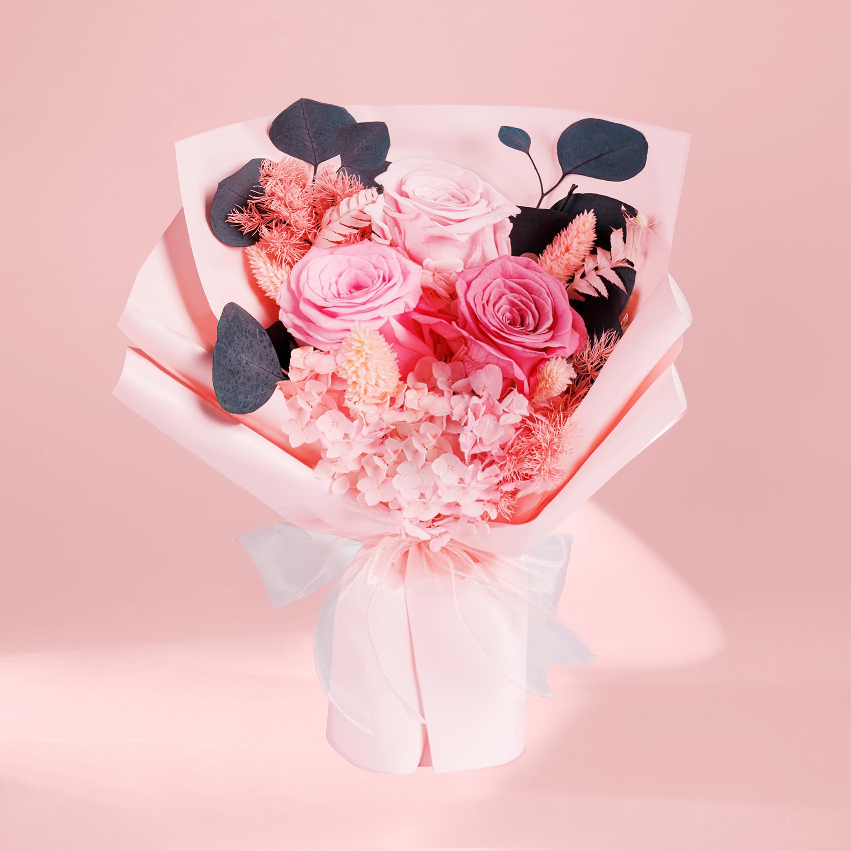 Beautiful Preserved Pink Roses Bouquet - Perfect Birthday & Mother's Day Gift for Women, Wife & Mom - Long-Lasting Flower Delivery for Special Occasions