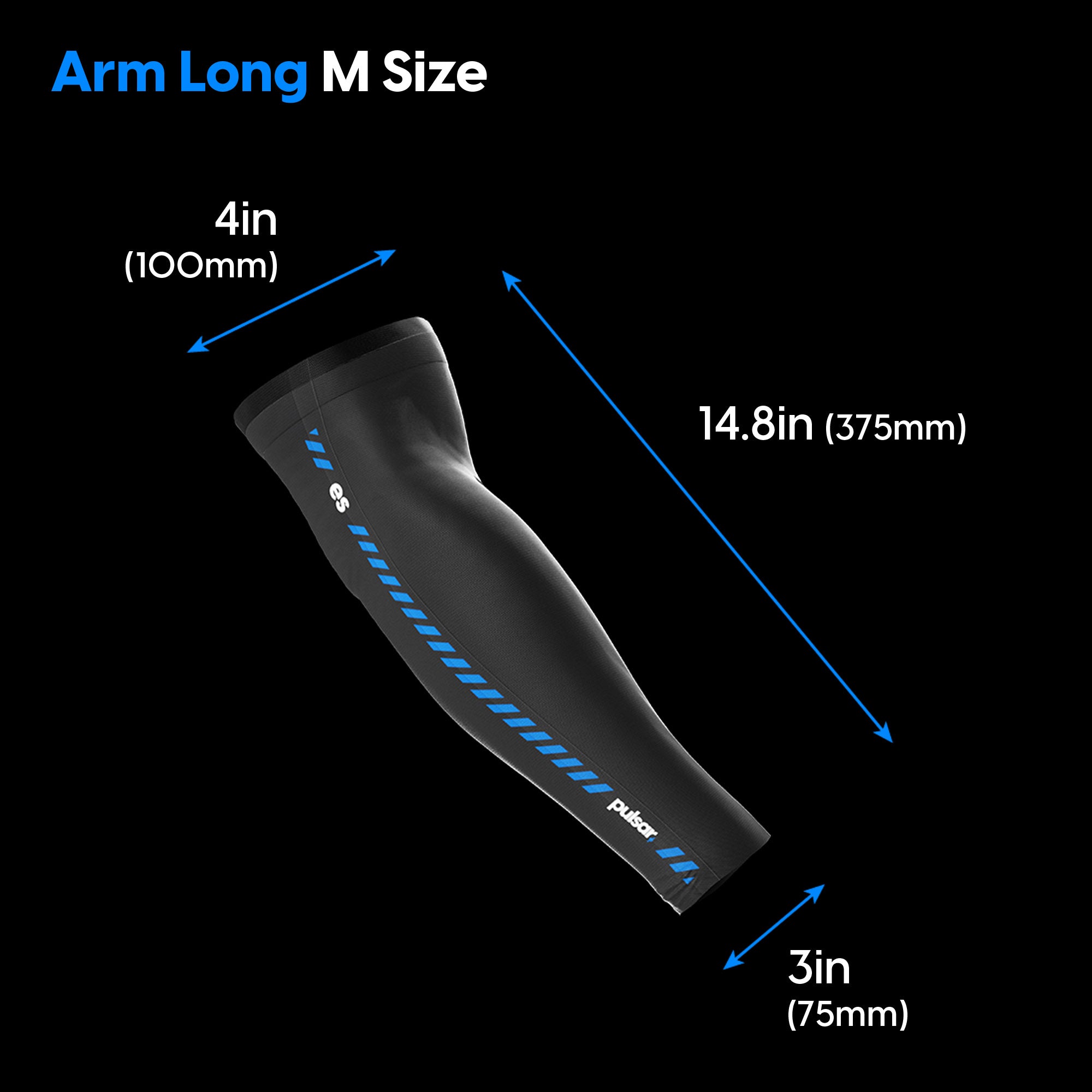 Pulsar eS Arm Sleeve - Compression Arm Sleeves for Men & Women, Long Sports Sleeve for Basketball, Running, Cycling & Outdoor Activities