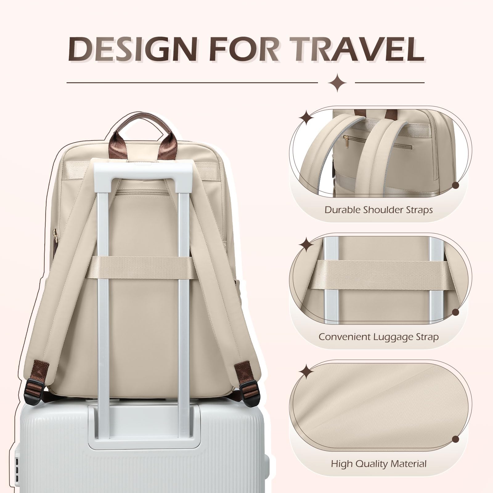 Anti-Theft Laptop Backpack for Women & Men - Waterproof 15.6