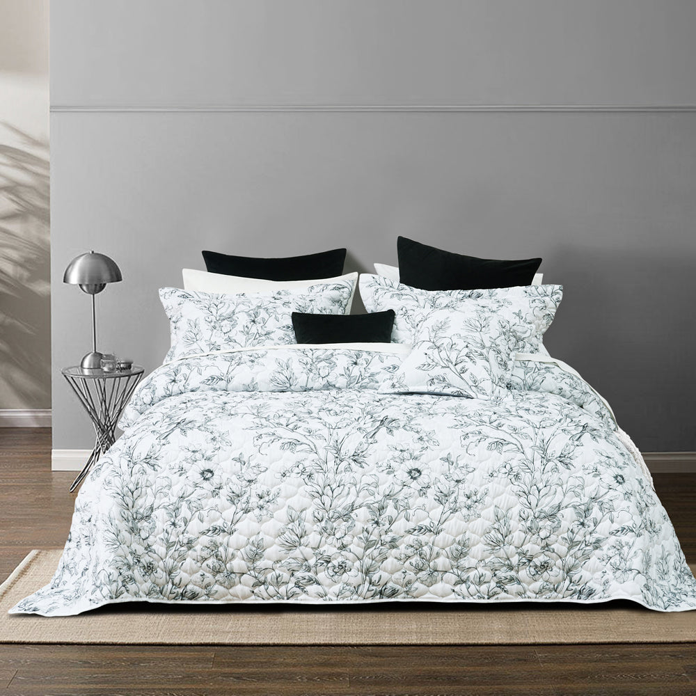 Gracie White Bedspread Set - King Size & Single Size Luxury Bedding | Soft & Breathable Cotton Bedspread for Master Bedroom, Guest Room & Dorm Decor
