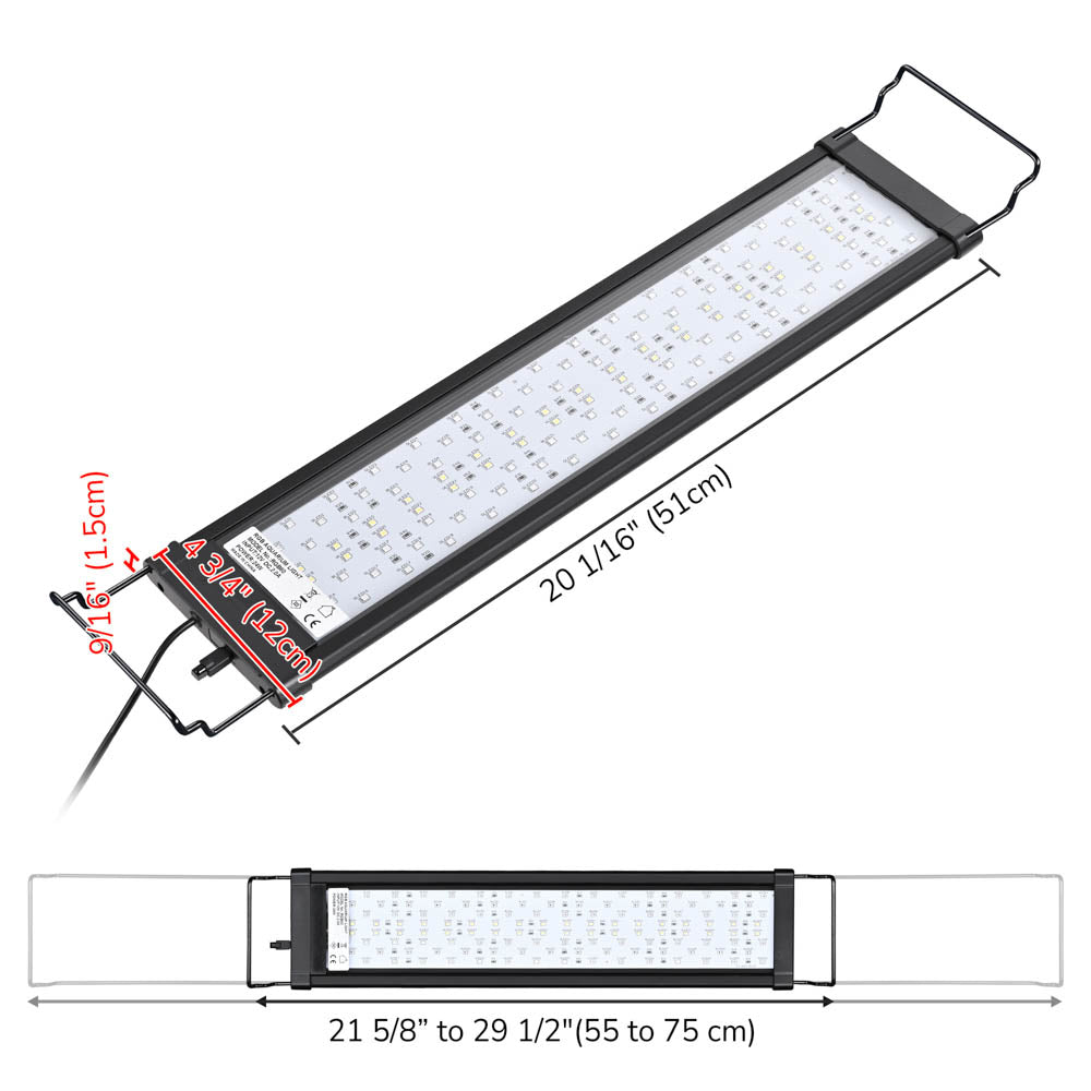 AquaBasik LED Aquarium Light for Plants & Reef Tanks - 22 to 29 Inch RGBW Full Spectrum Lighting - Perfect for Freshwater & Saltwater Fish Tanks, Coral Growth & Aquatic Plant Care