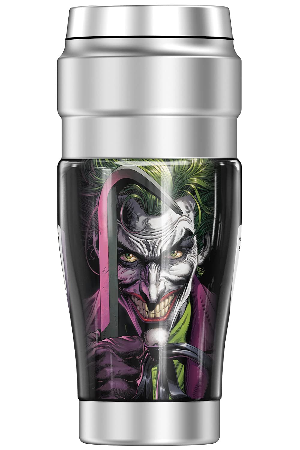 THERMOS Batman vs Joker Stainless Steel Travel Tumbler 16oz - Vacuum Insulated Double Wall Mug for Hot & Cold Drinks - Perfect for Office, Gym, and Outdoor Adventures