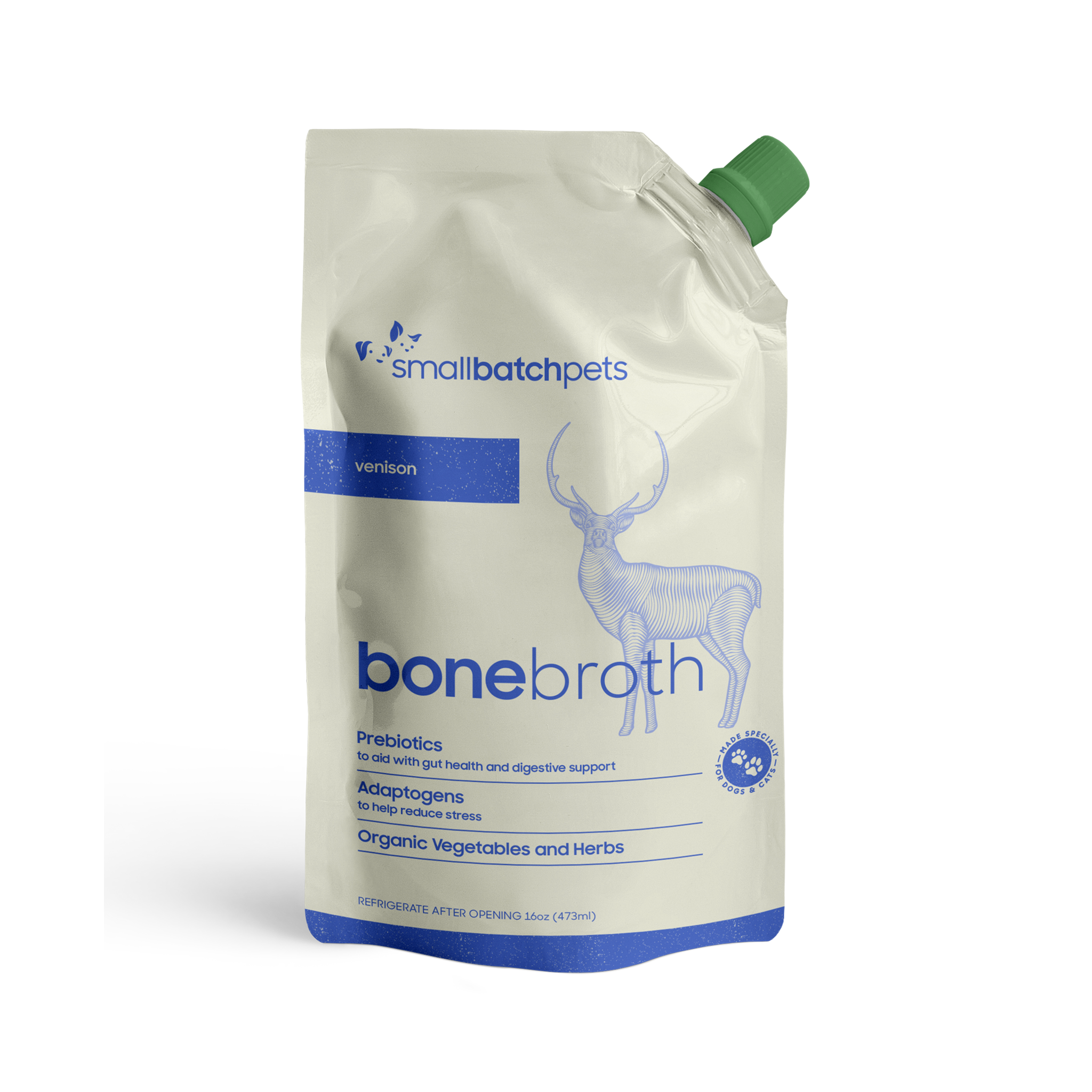 SmallBatch Pets Shelf Stable Venison Bone Broth for Dogs - Nutrient-Rich Dog Food Topper for Hydration & Joint Health - Perfect for Senior Dogs & Picky Eaters