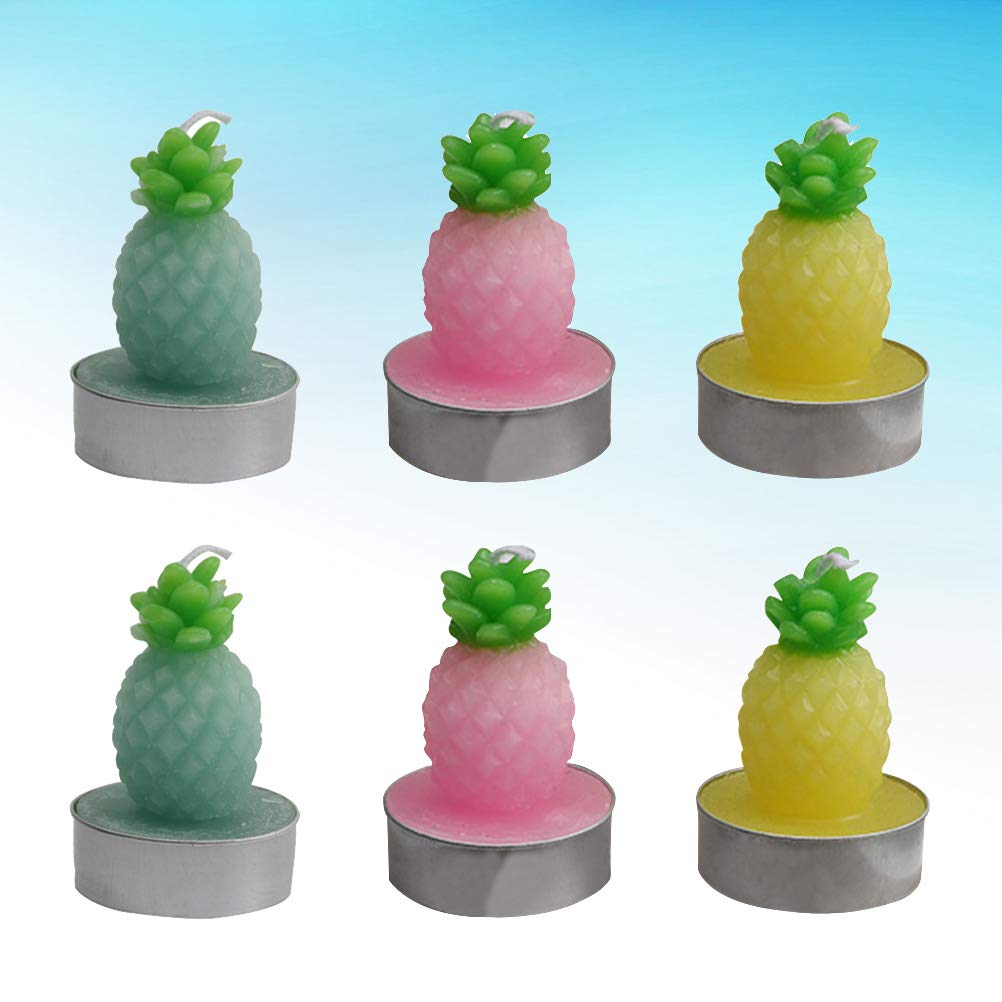 12-Pack Decorative Tea Light Candles for Plants - Romantic Pineapple Scented Small Candles for Home Decor, Wedding, Party & Relaxation