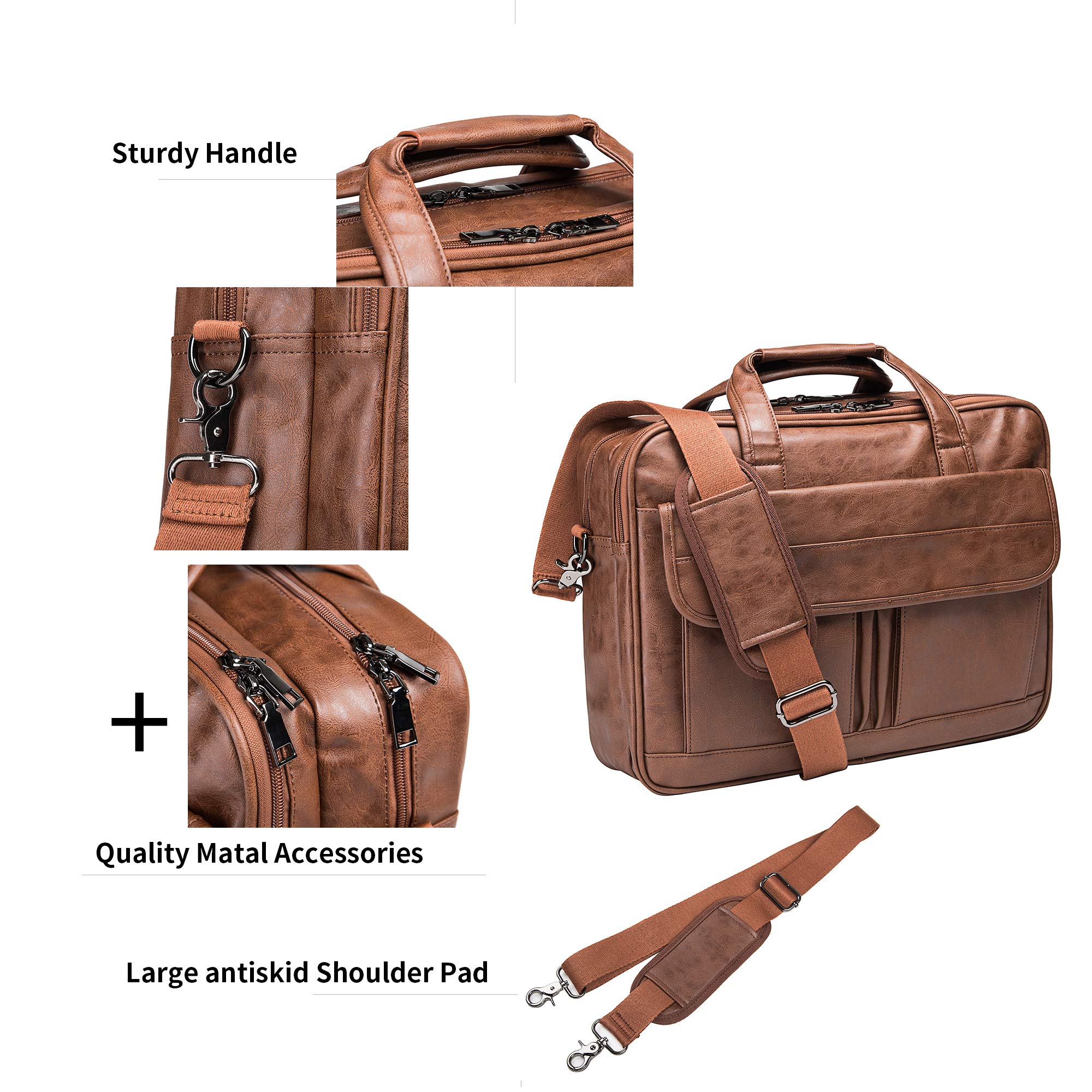 Premium Leather Men's Business Briefcase - Handmade Messenger Bag for Laptop & Travel | Professional Office Work, Business Trips & Daily Commute