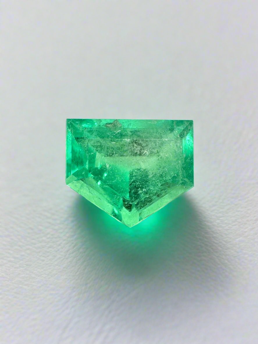 1.51 Carat Fancy Shield Cut Natural Loose Colombian Emerald Gemstone for Jewelry Making - Engagement Rings, Necklaces & Custom Designs