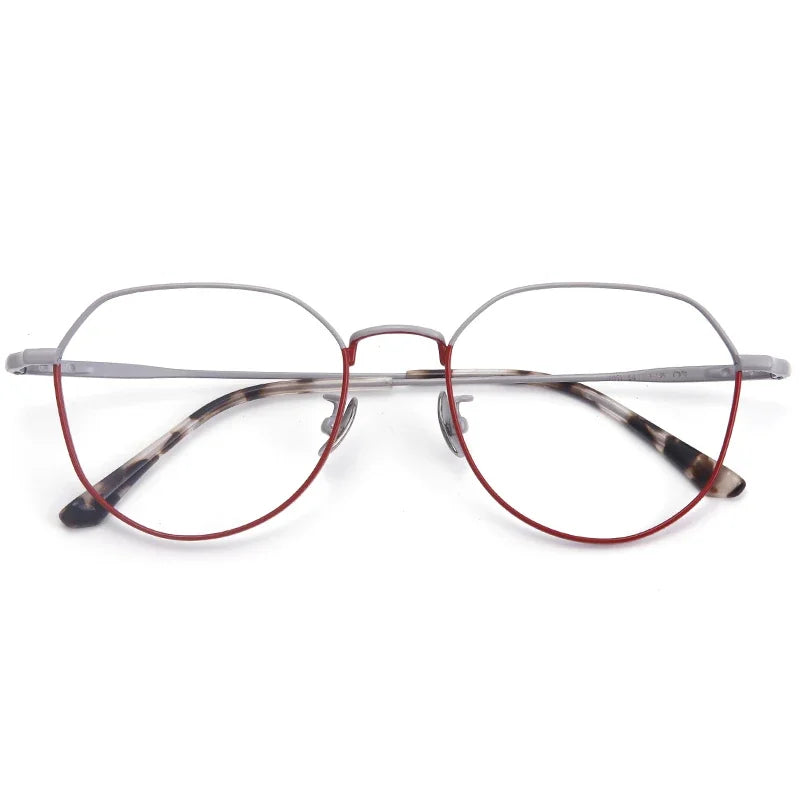 Aror Unisex Full Rim Flat Top Oval Titanium Eyeglasses Frame 42051 - Lightweight & Durable for Work, Reading & Everyday Wear