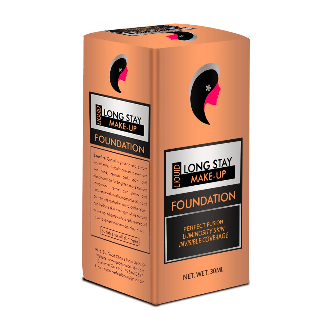 DFXZ Liquid Make-Up Foundation Flawless Semi-Matte Finish - Ivory 103 (30ml) | Oil-Free, Long-Lasting Coverage for Daily Wear & Special Occasions