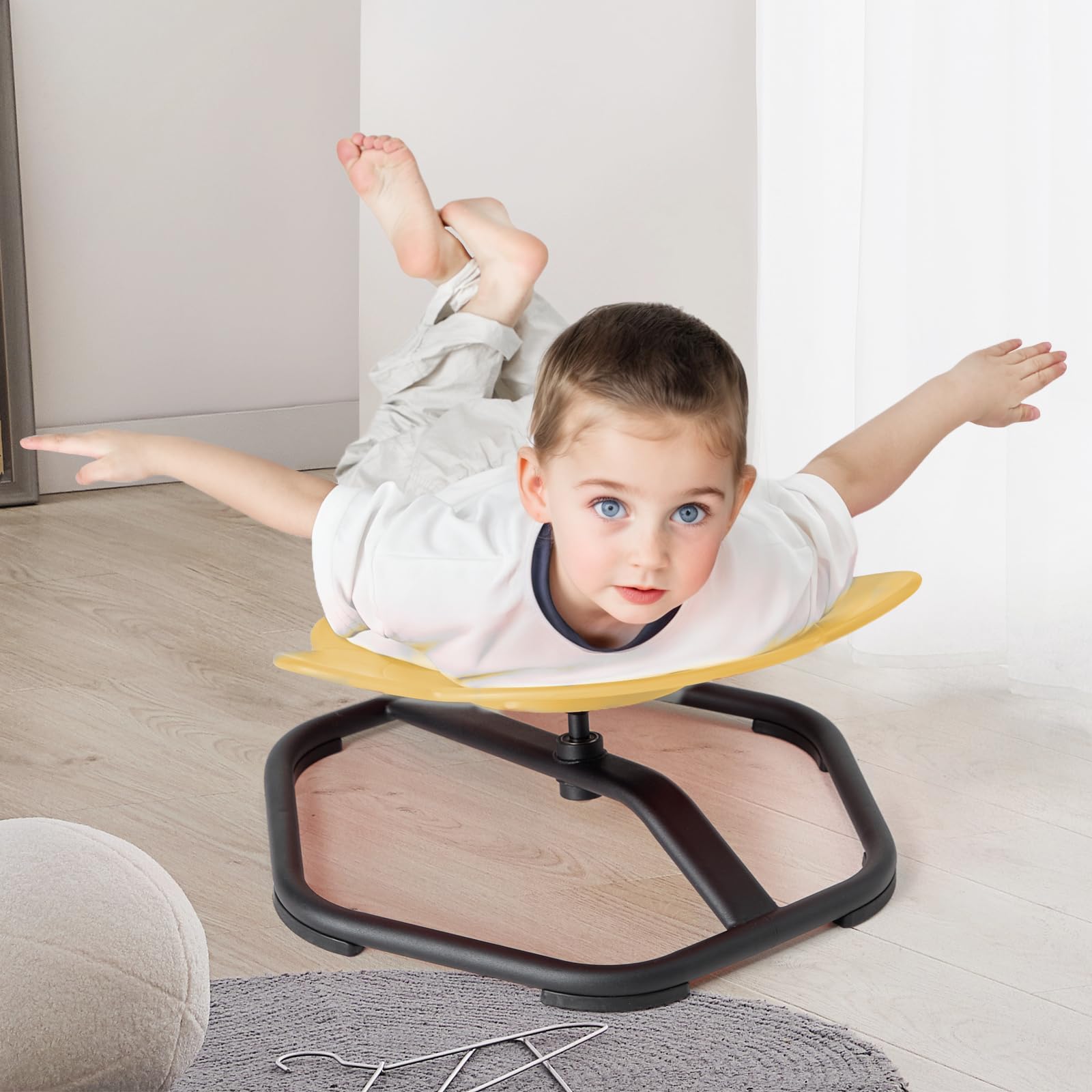 **Kids Sensory Swivel Chair - Spinning Chair for Autism & Sensory Needs, Body Coordination Training Toy (Yellow) - Perfect for Home, Classroom & Therapy Use**