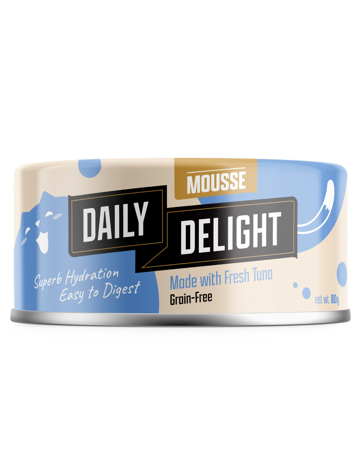 Premium Tuna Flavor Mousse Cat Food - 80g Soft Pate for Kittens & Adult Cats | Grain-Free, High Protein Wet Food for Daily Meals & Special Treats