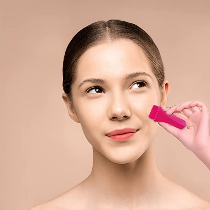 LOCANS Volcanic Stone Face Roller for Oily Skin - Reusable Oil Control & Absorbing Facial Skincare Tool with Makeup Sponge | Perfect for Daily Skincare Routine, Makeup Application & On-the-Go Touch Ups