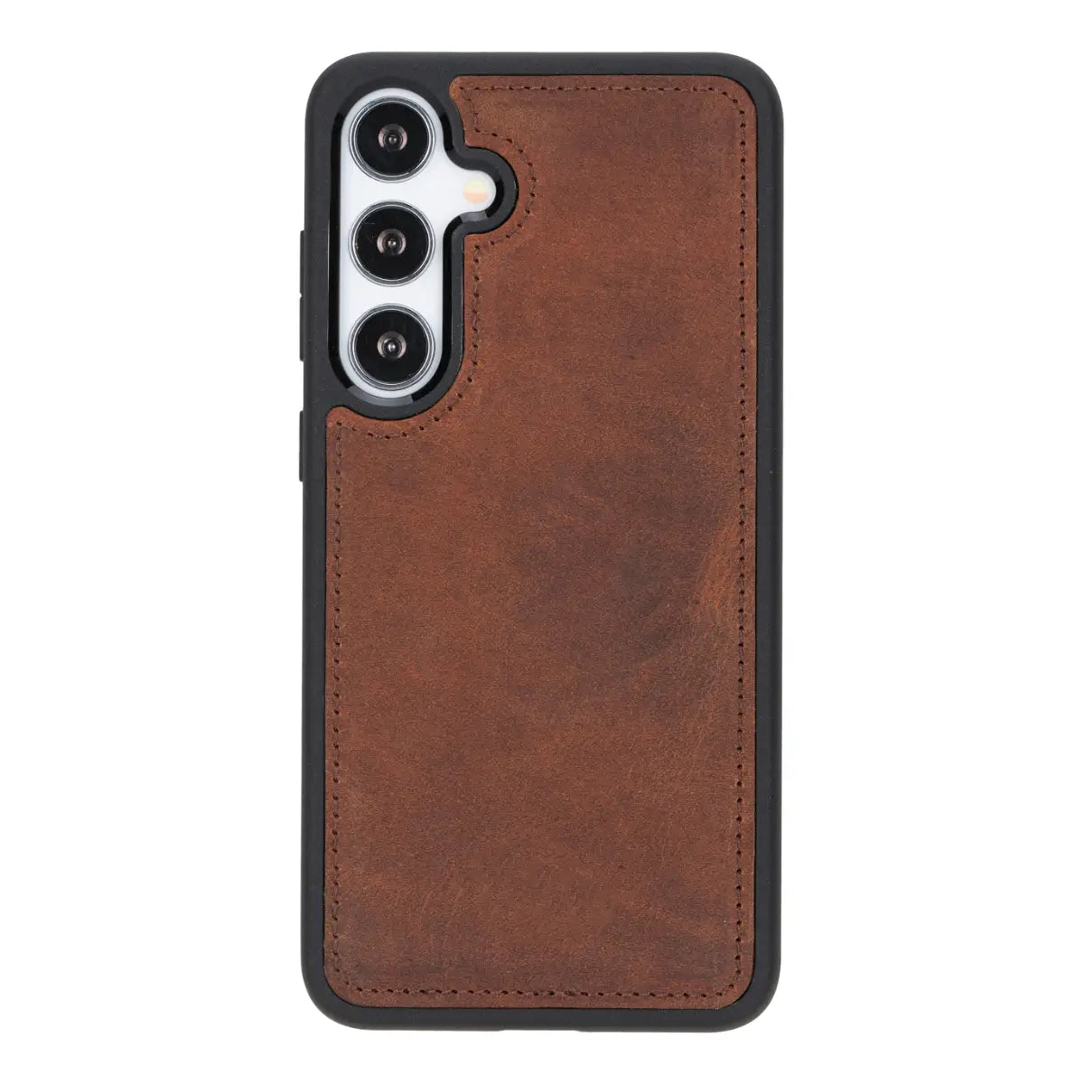 Distressed Brown Magnetic Leather Wallet Case for Samsung Galaxy S25 Plus - Slim Protective Cover with Card Holder & RFID Blocking - Perfect for Everyday Use, Travel & Business (Galaxy S25 Plus)