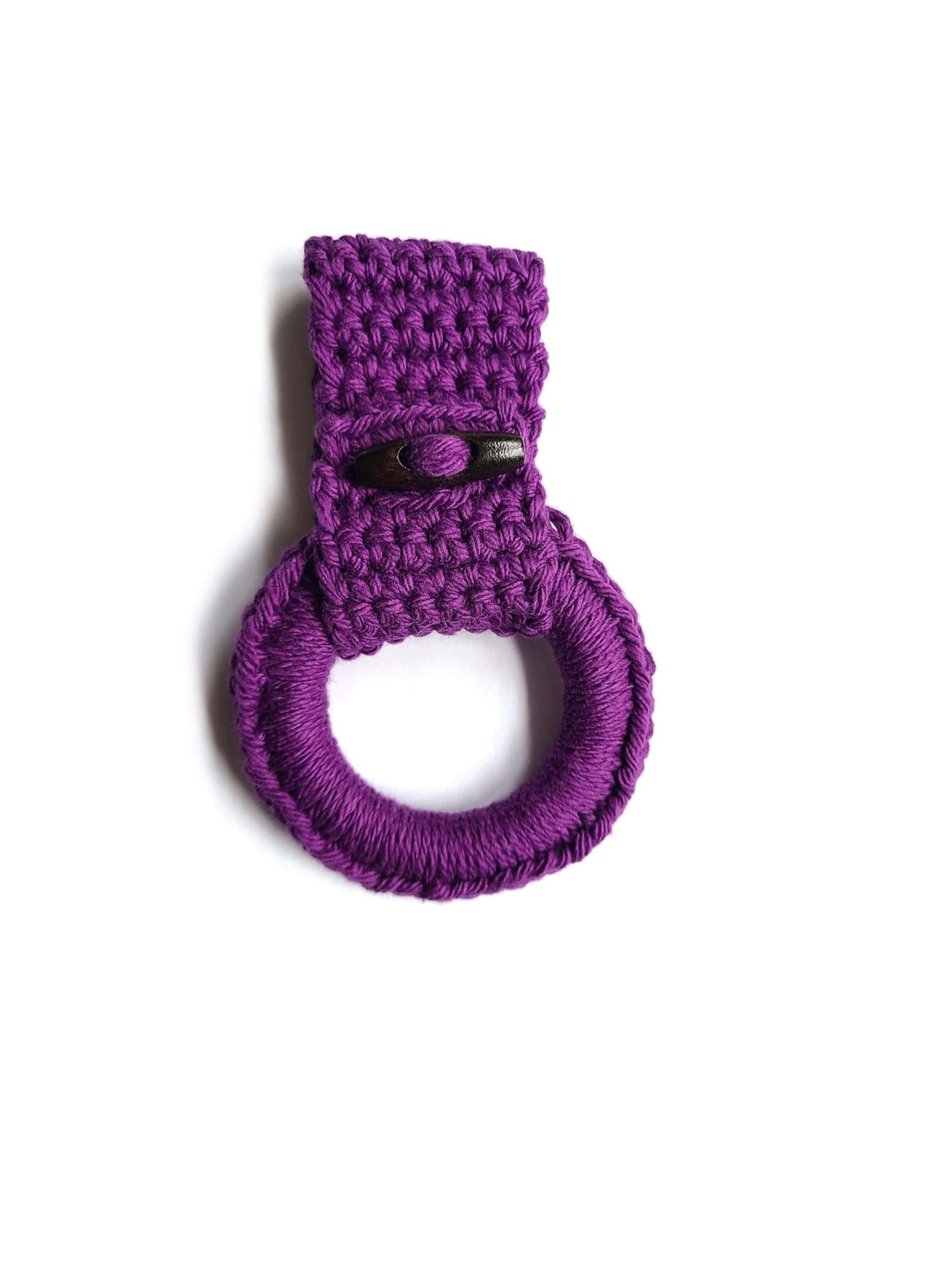 Stainless Steel Hanging Kitchen Towel Ring - Durable Kitchen Towel Holder with Hanging Loop - Unique Housewarming Gift for Kitchen (Purple) - Perfect for Organizing Dish Towels Near Sink or Stove