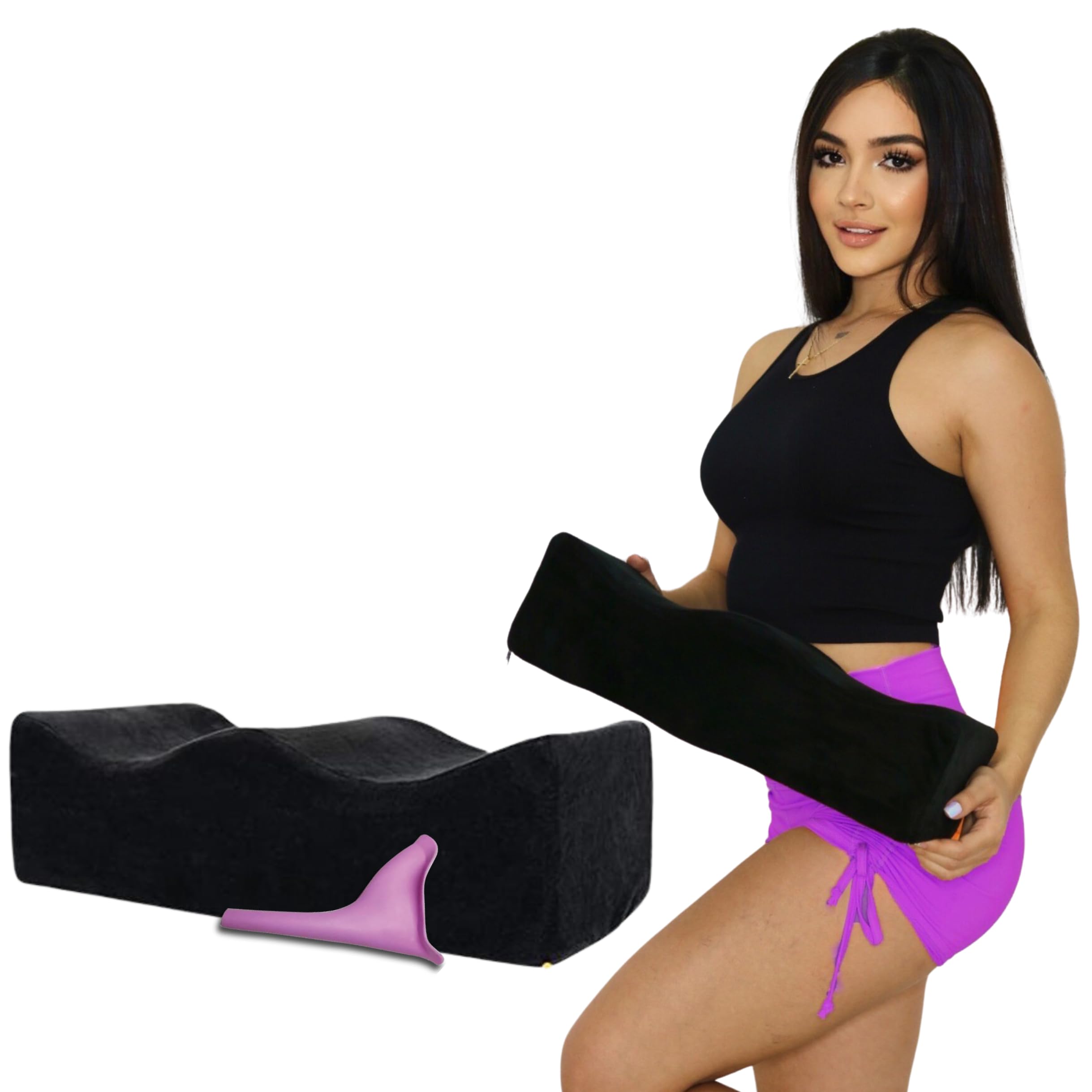 Post Surgery BBL Pillow for Butt - Lightweight & Soft Booty Cushion with Female Urinal - Comfortable BBL Post Operative Supplies for Sitting - Perfect for Recovery After Brazilian Butt Lift Surgery