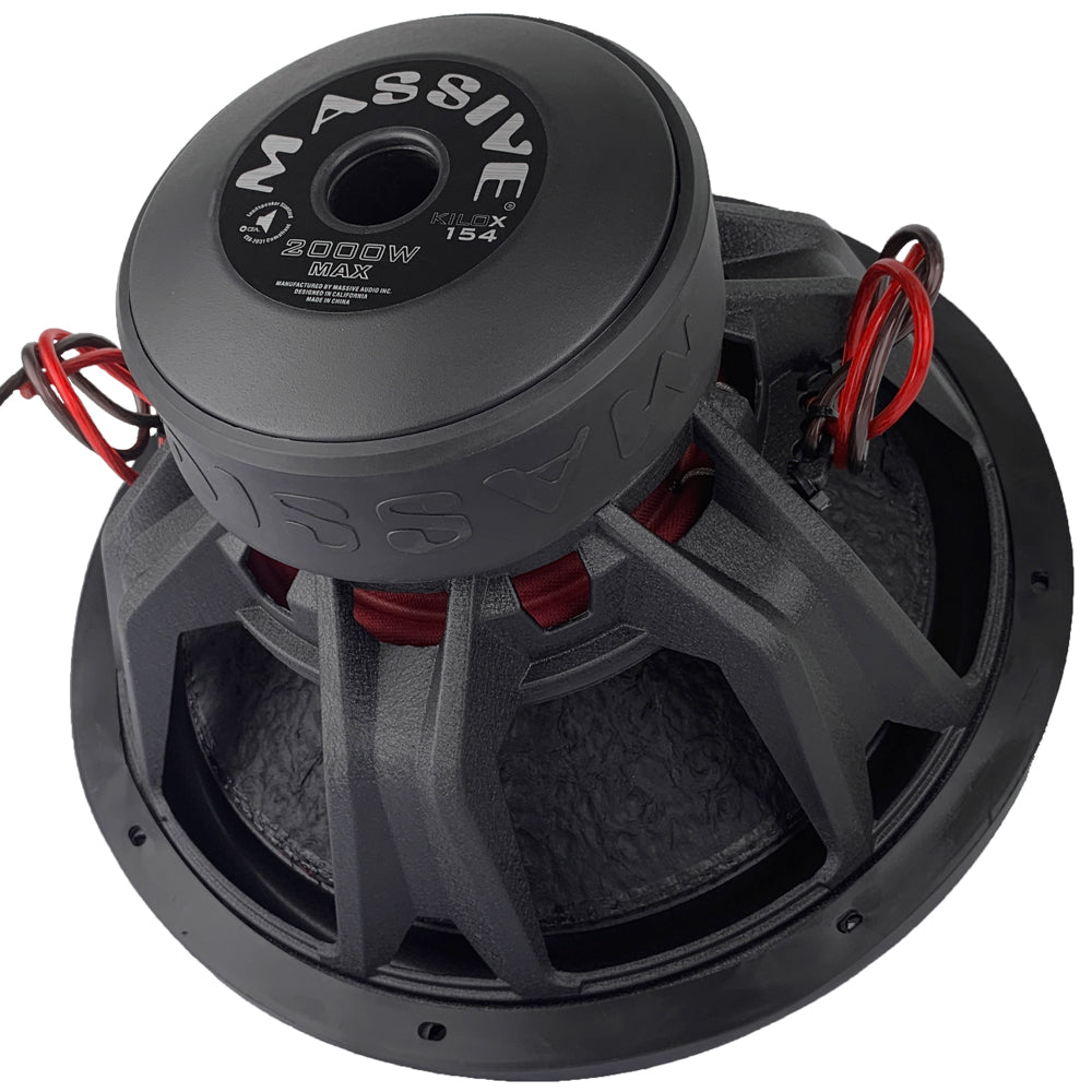 KILOX154 15-Inch 1000 Watts RMS Dual 4 Ohm 3 Voice Coil Car Subwoofer - Powerful Bass for Car Audio Systems & Home Theater