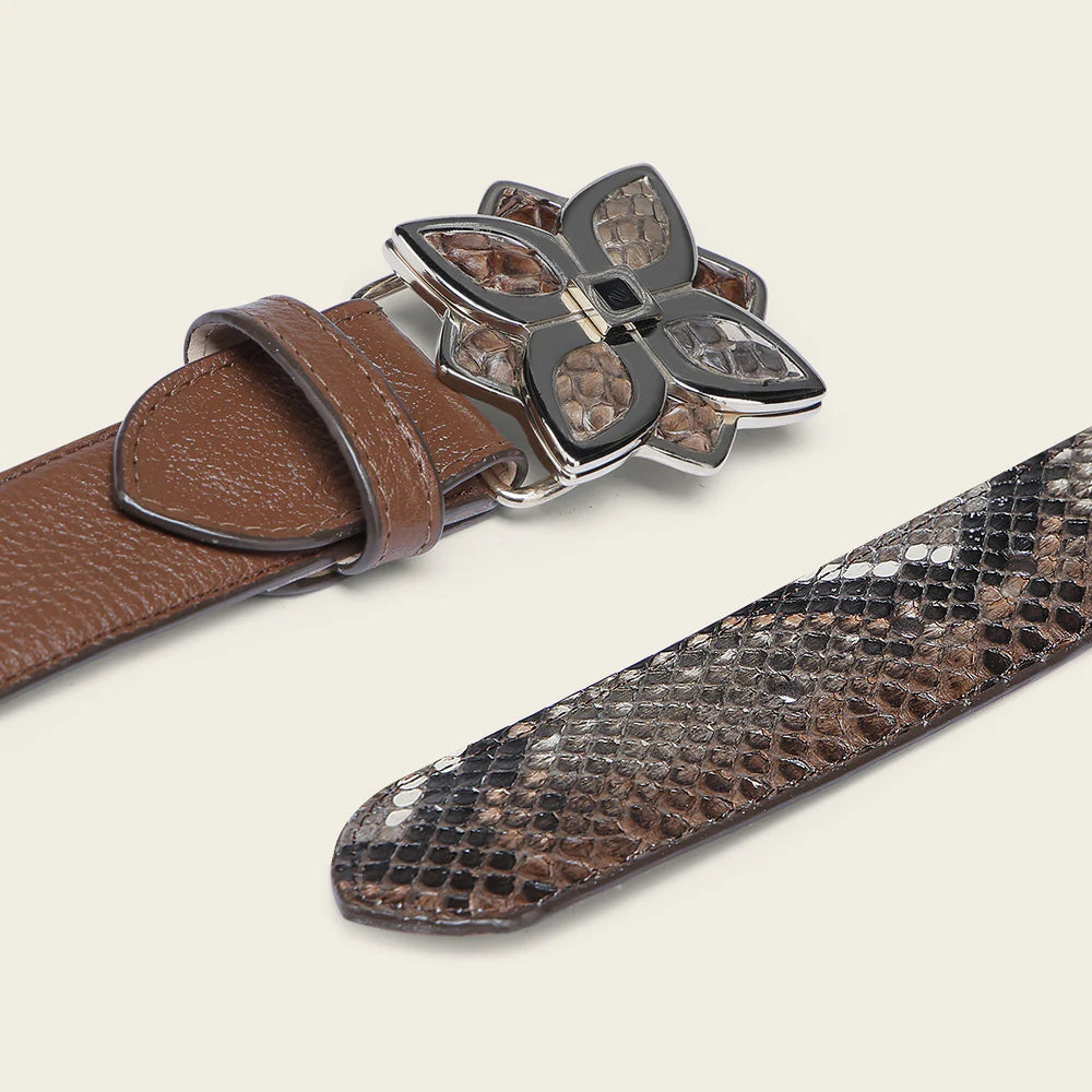 CDA36PH Genuine Python Leather Western Cowgirl Belt for Women - Stylish & Durable Fashion Accessory for Rodeo, Country Music Festivals & Everyday Wear