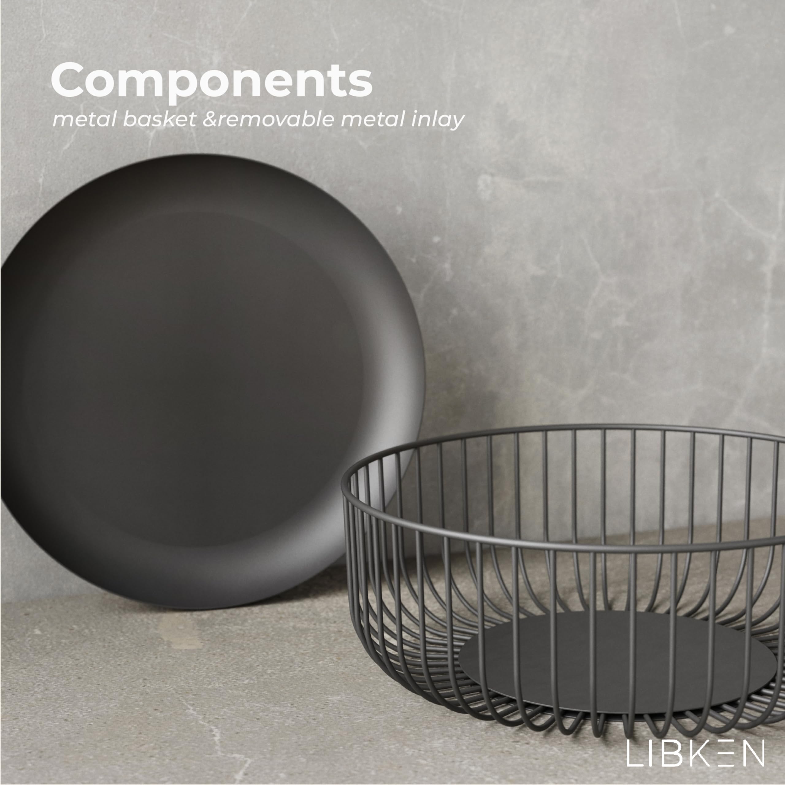 Stylish Black Metal Wire Fruit Basket - Durable Kitchen Fruit Bowl for Organizing Fruits & Vegetables - Decorative Storage Holder for Countertop & Dining Table - Heavy Duty, 11x11x4 Inches - Perfect for Home, Office & Party Decor