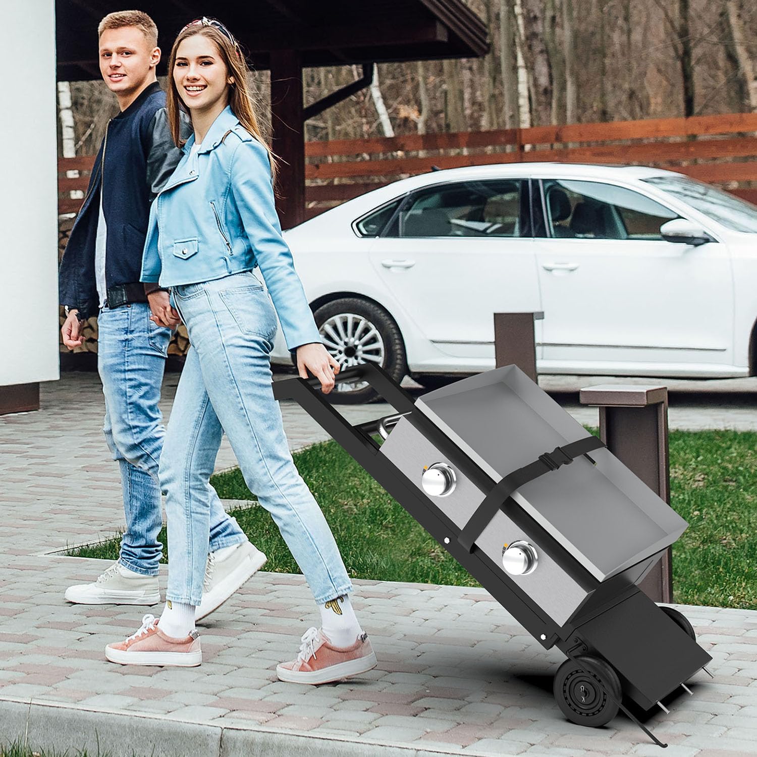 Heavy-Duty Foldable Griddle Stand for Blackstone 22 & 17 Inch Tabletop Grill - Portable Griddle Table with Wheels for Outdoor Cooking, Camping, BBQ & Tailgating - Perfect Grill Replacement Part & Dining Cart for Backyard, Patio & Picnic Use