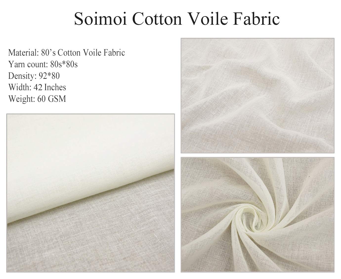 Soimoi Cotton Voile Fabric - Blue Floral Honey Bee Print - 42