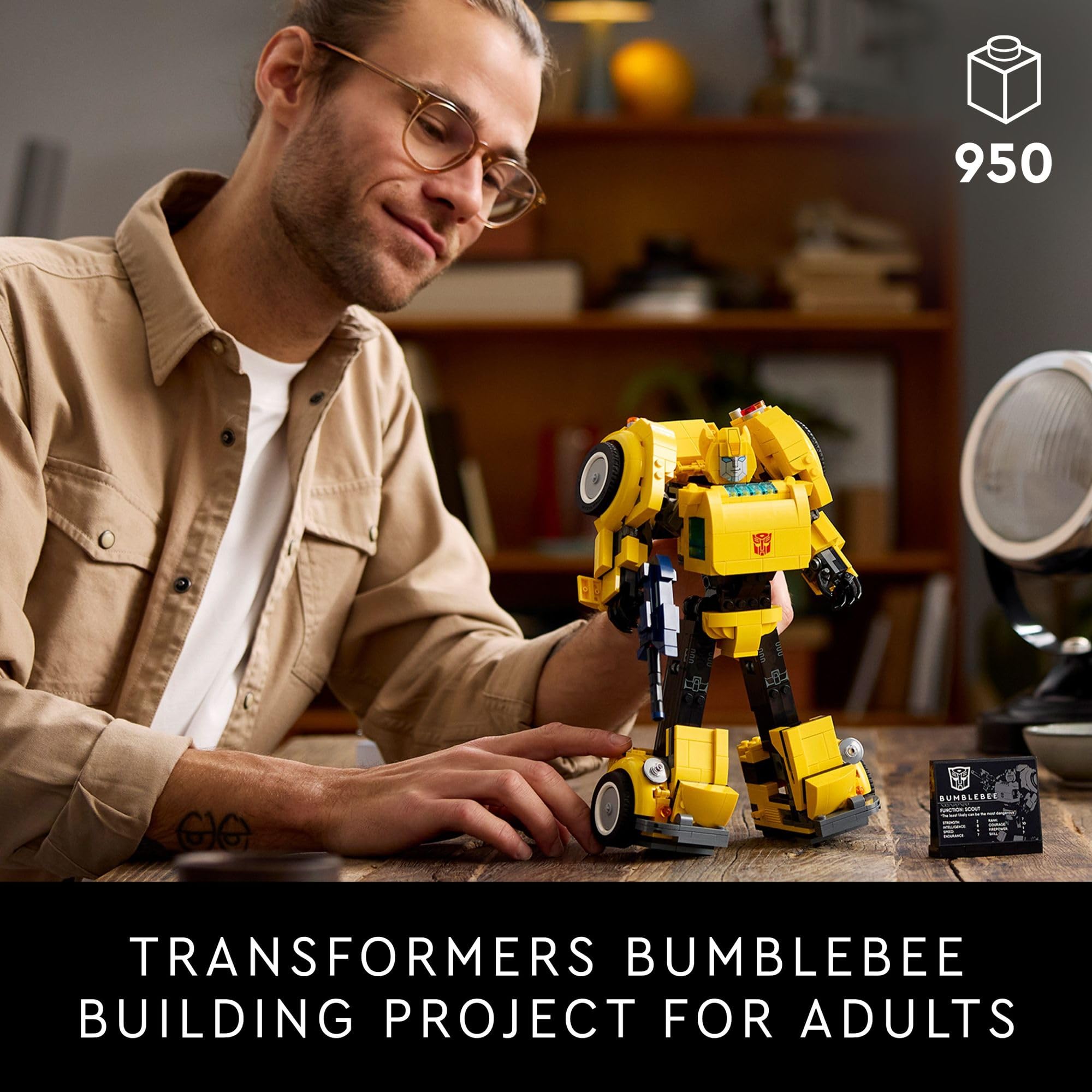 LEGO Icons Transformers Bumblebee Action Figure - Collectible Robot Toy for Adults & Fans, Movie-Themed Building Set with Vehicle Conversion (10338) | Perfect Gift for Sci-Fi Lovers, Transformers Collectors & Model Enthusiasts | Display for Home Office, Game Room or Gift for Birthday & Holidays