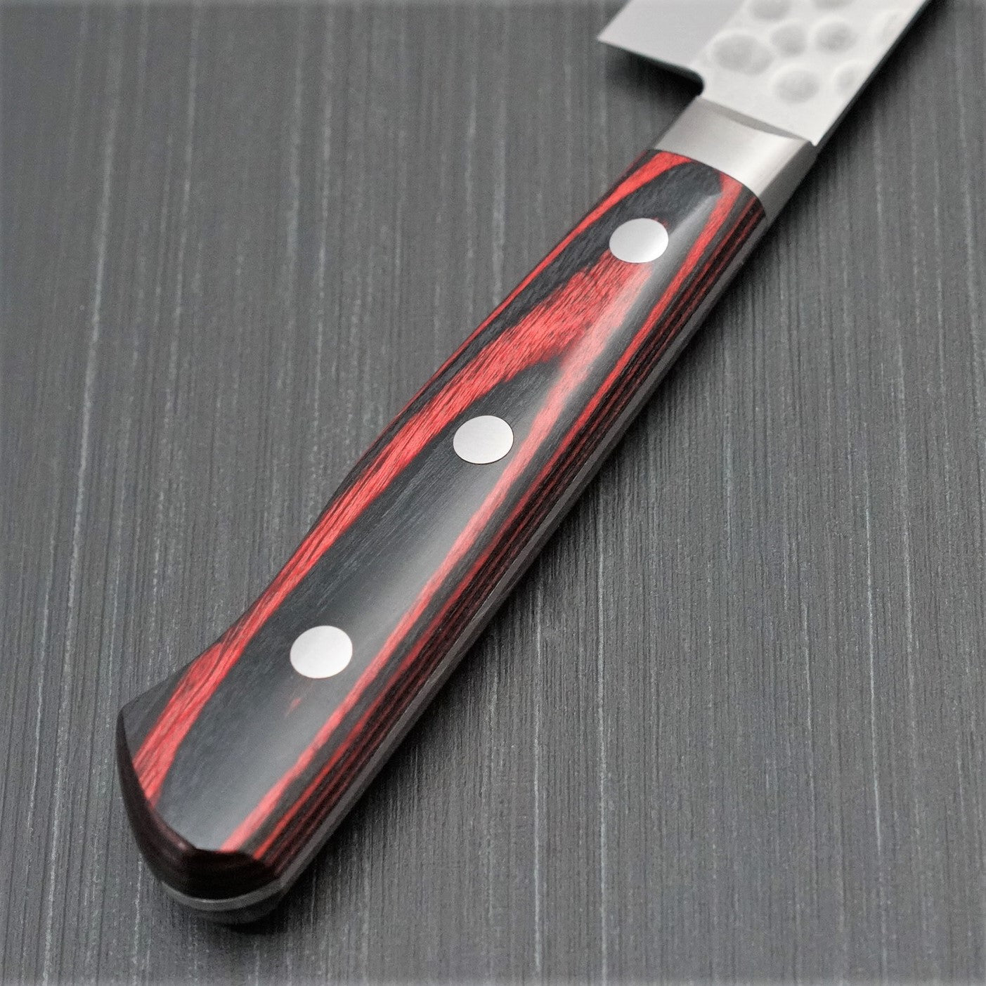 Premium Yoshimi Kato SG2 Hammered Petty Utility Knife 120mm - Japanese Stainless Steel Blade with Red Pakkawood Handle - Perfect for Slicing, Chopping & Precision Kitchen Tasks