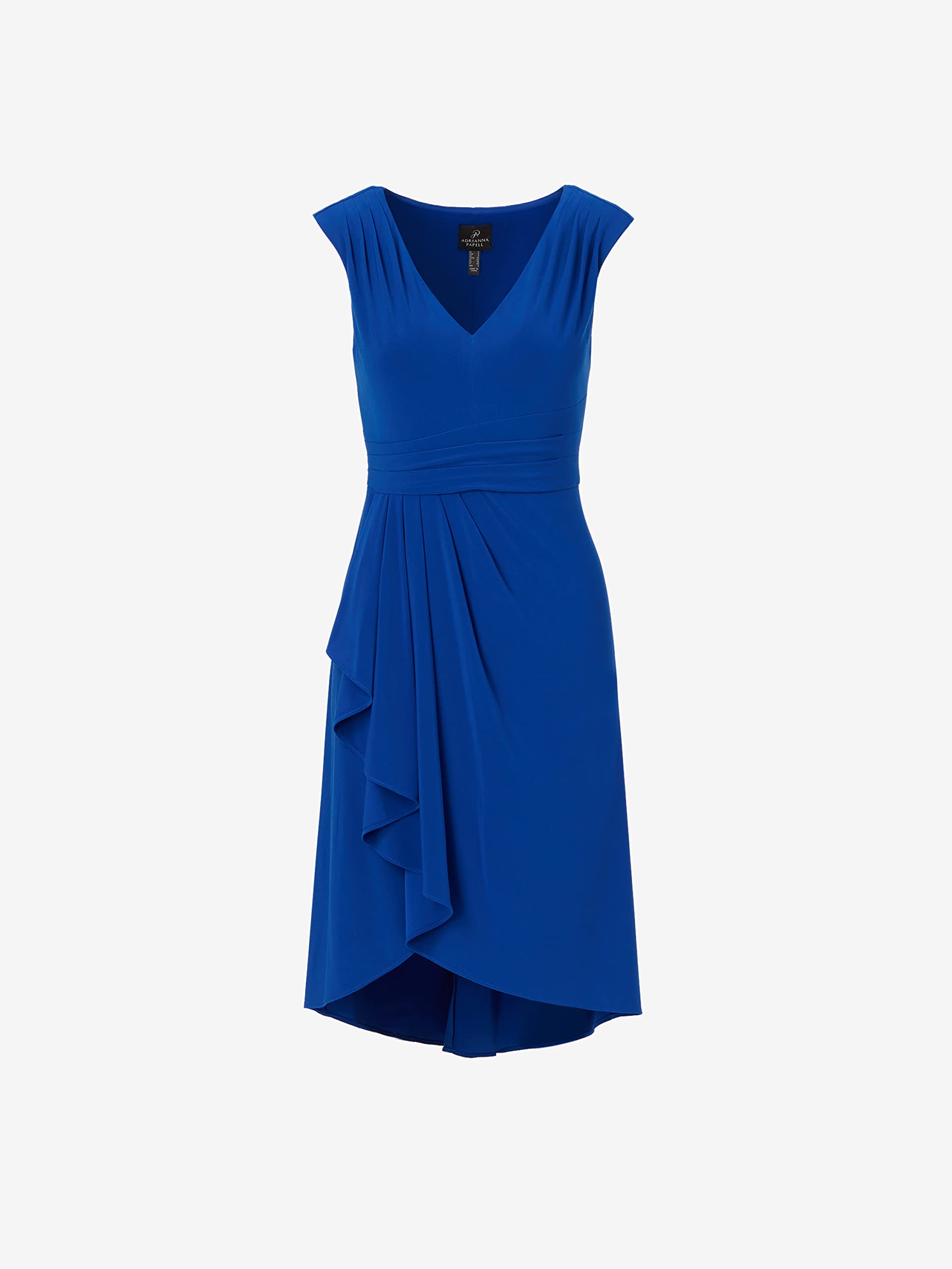 Adrianna Papell Women's Elegant Draped Jersey Asymmetric Cocktail Dress for Evening Parties, Weddings & Special Occasions