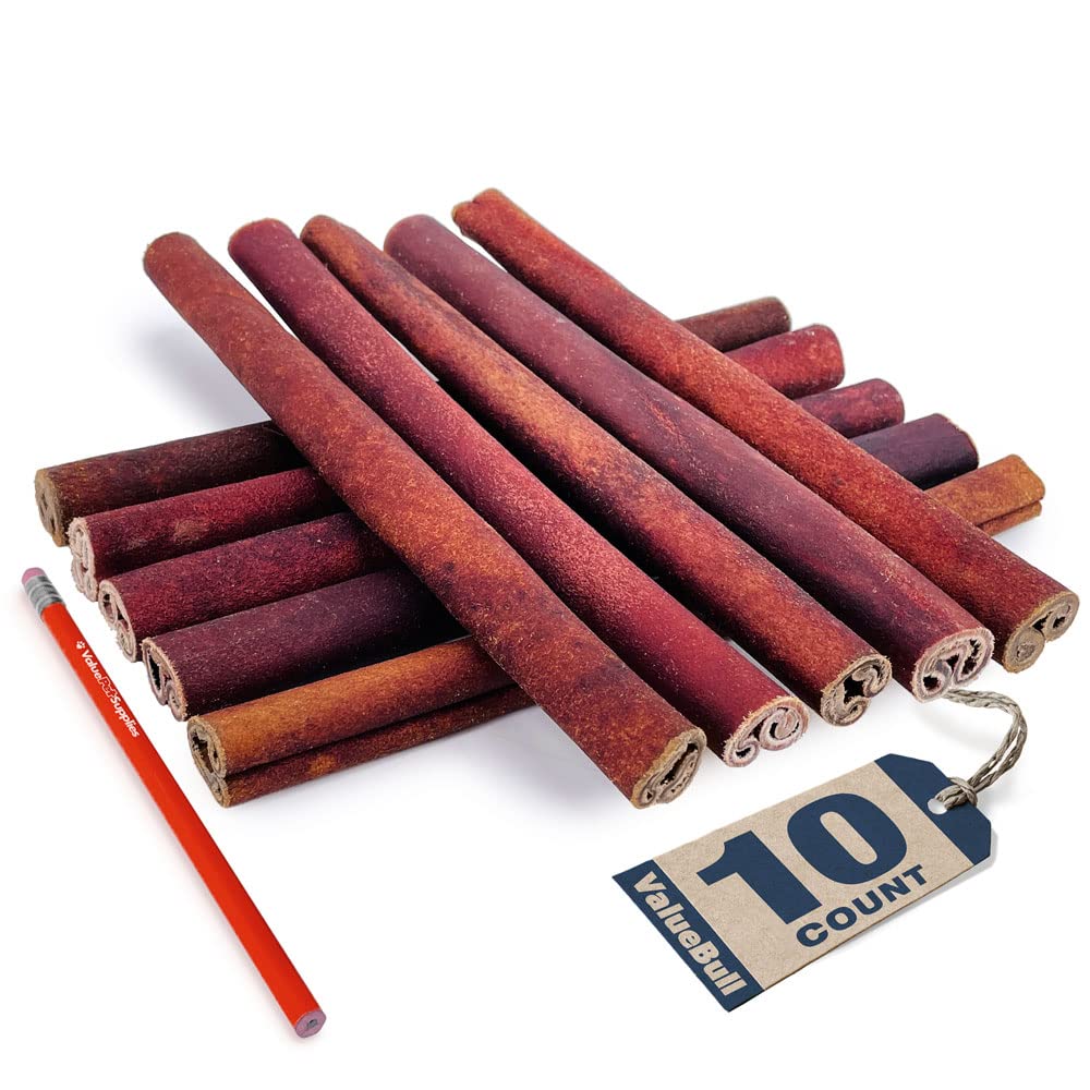 ValueBull Premium 12-Inch Smoked Beef Collagen Sticks for Dogs - Natural Rawhide-Free Dog Chews, Healthy Joint & Skin Support - Great for Aggressive Chewers, Training Rewards & Dental Health