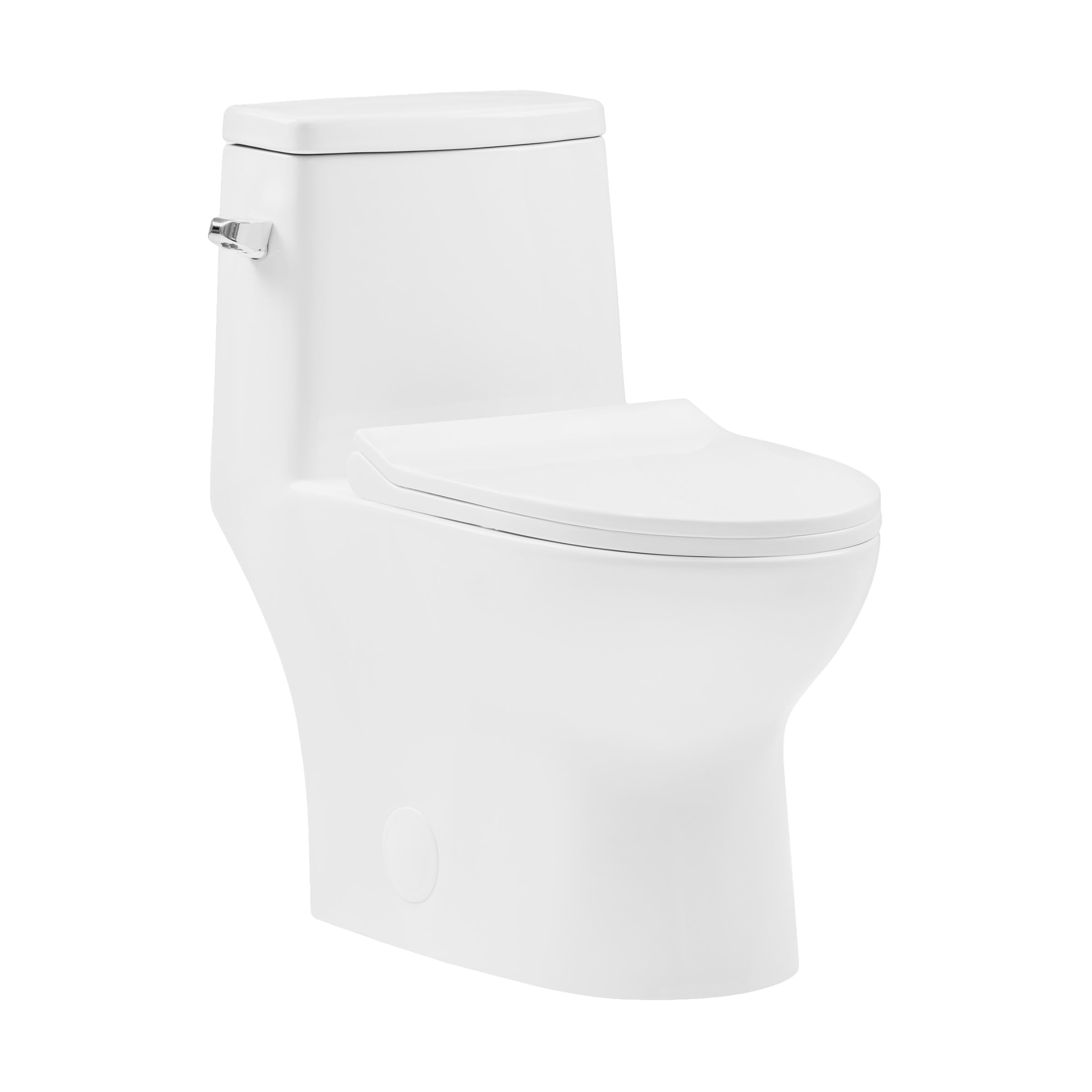 Ivy One-Piece Left-Hand Flush Toilet 1.28 GPF Water-Saving Elongated Bowl - Perfect for Small Bathrooms & Modern Homes