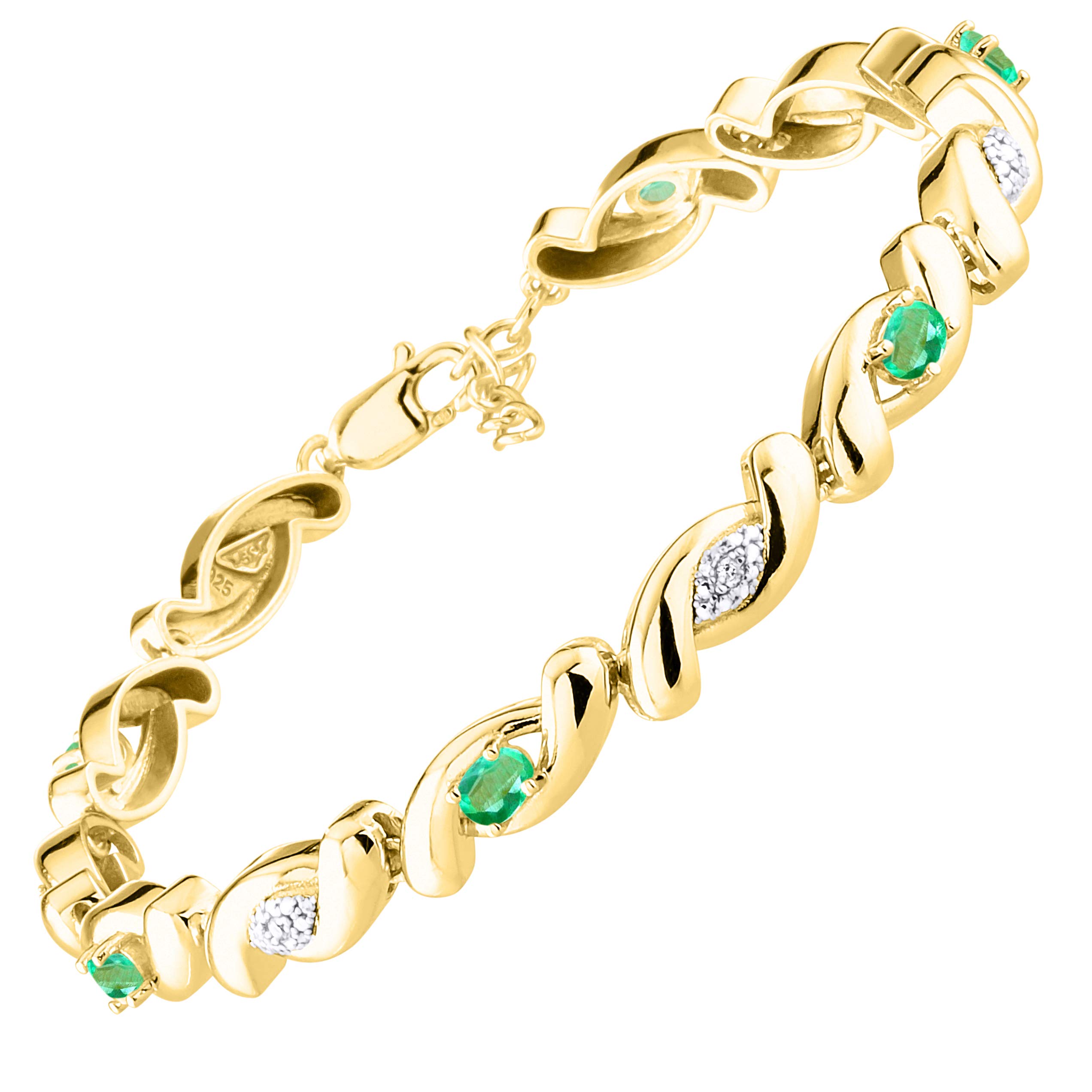 Rylos 925 Sterling Silver Infinity Twist Tennis Bracelet for Women - Adjustable 7