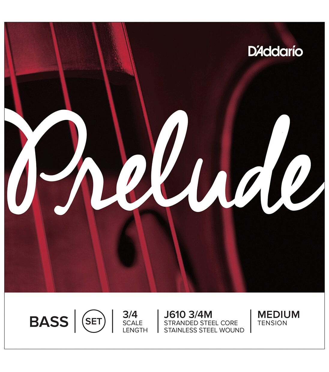 D'Addario Prelude Bass String Set J610 3/4M - Medium Tension Strings for 3/4 Scale Bass Guitars | Perfect for Practice, Recording & Live Performances