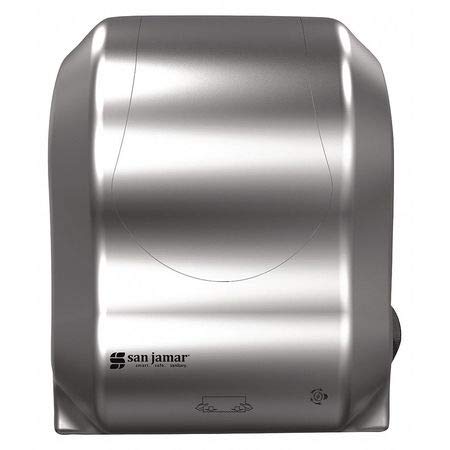 San Jamar Simplicity Essence Summit Touchless Paper Towel Dispenser - Hands-Free, Wall-Mounted for Bathrooms & Restrooms - Plastic, Standard Roll, Silver - Ideal for Commercial Kitchens, Offices & Public Washrooms