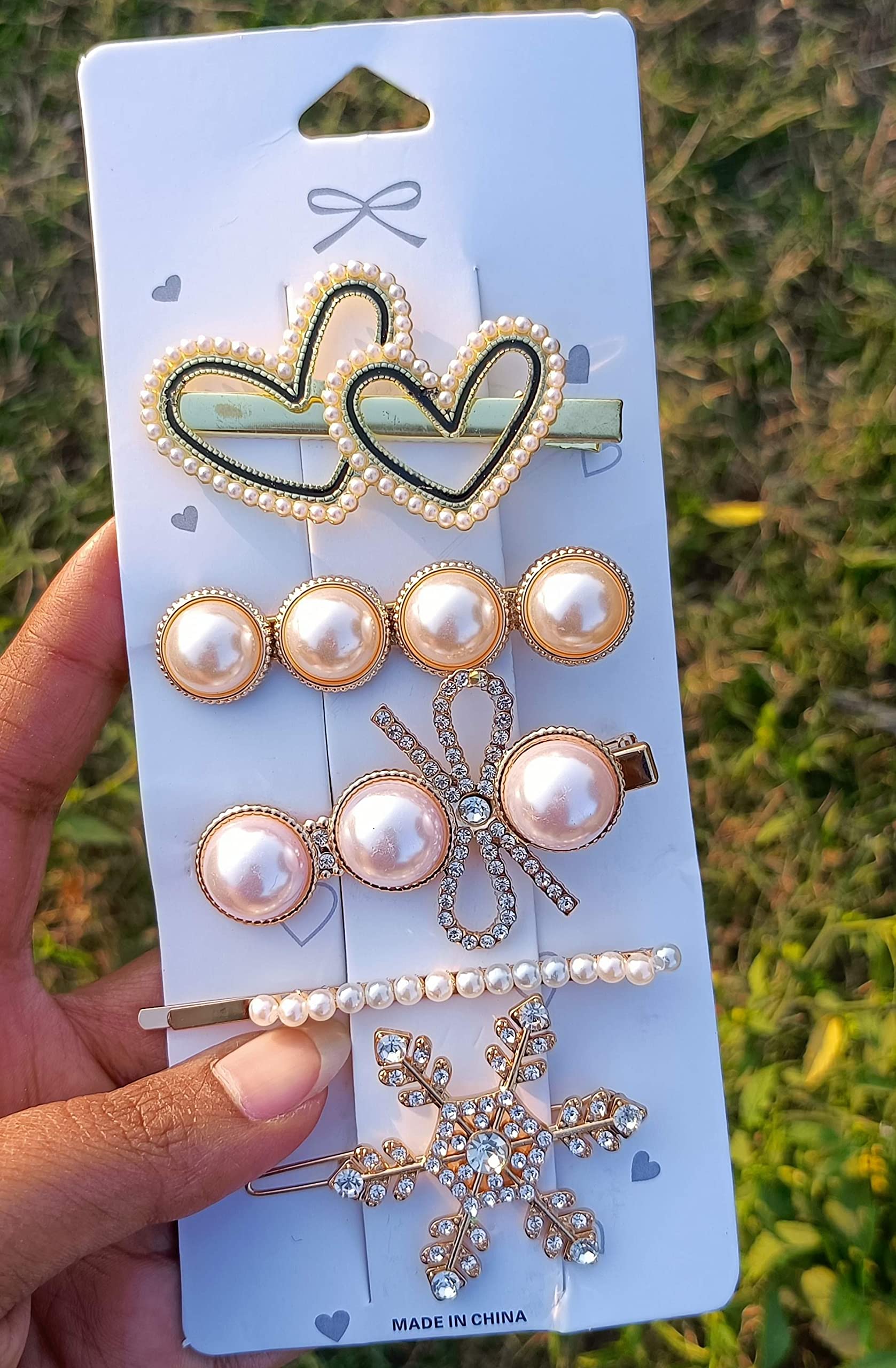 SIA VENDORS 8-Piece Pearl Hair Clips Set for Women - Handmade Hair Barrettes, Fashion Hair Accessories, Perfect Birthday Gift (Style 1) - Great for Weddings, Parties, and Everyday Styling