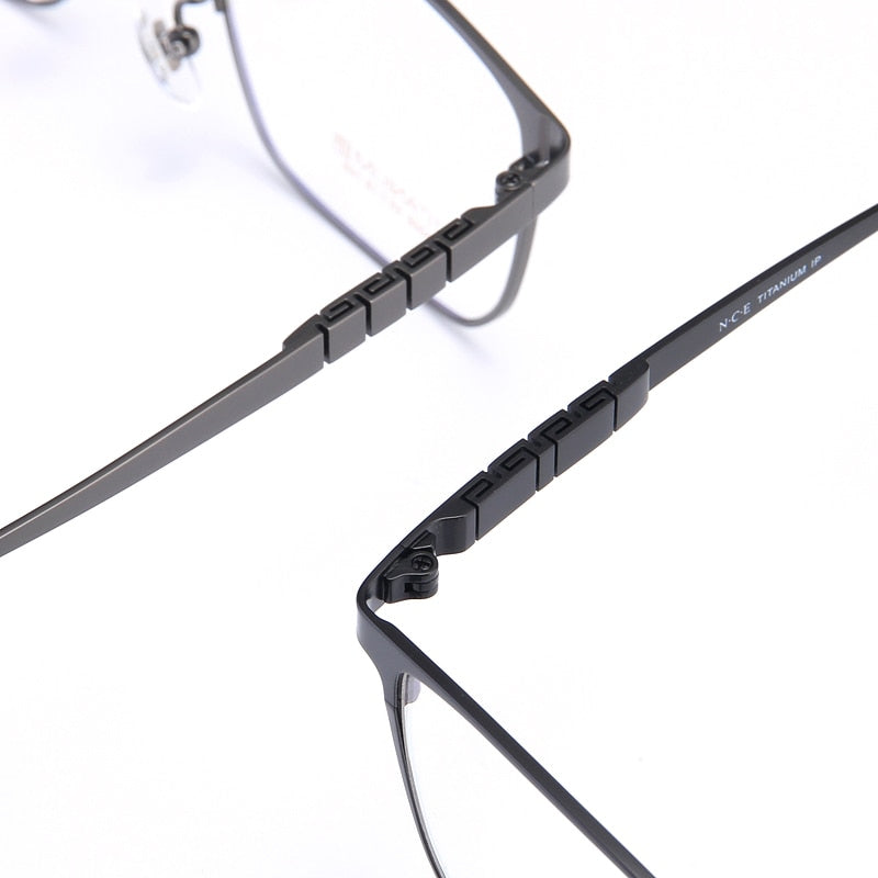 Bclear Men's Full Rim Square Titanium Eyeglasses Frame My5008 - Lightweight Durable Glasses for Work, Reading & Fashion