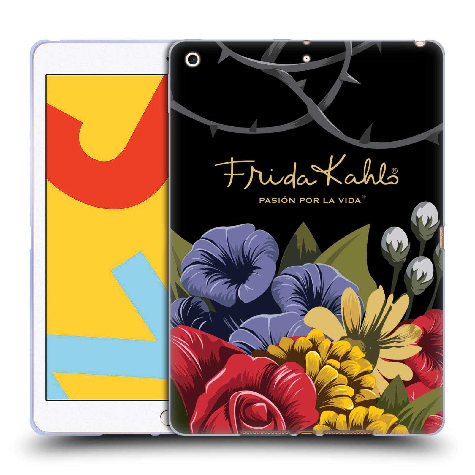 Frida Kahlo Red Florals iPad Case | Officially Licensed Soft Gel Cover for Apple iPad 10.2 (2019/2020/2021) | Perfect for Home, Office & Travel Use