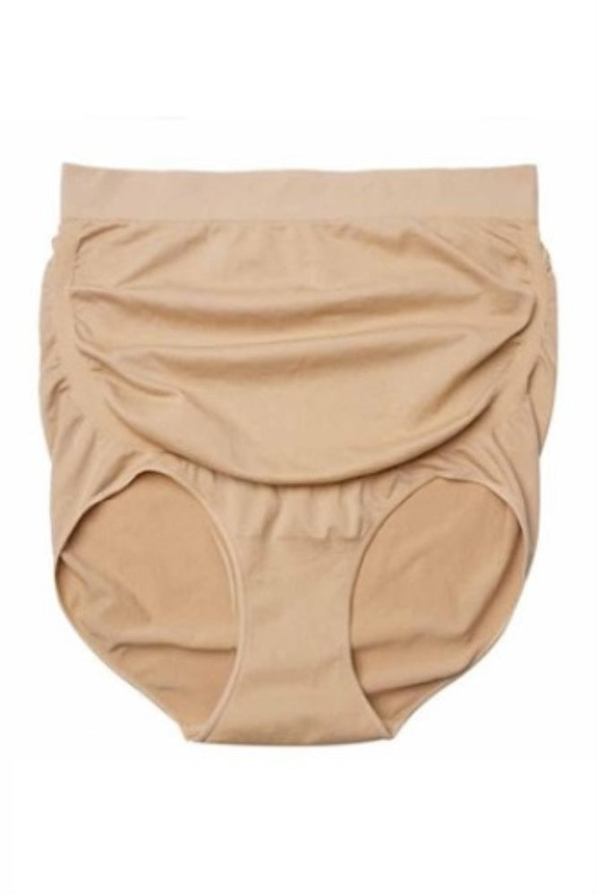 Beige Maternity High Waisted Support Brief - Comfortable Pregnancy Underwear for Women - Perfect for Everyday Wear, Postpartum Recovery & Nursing