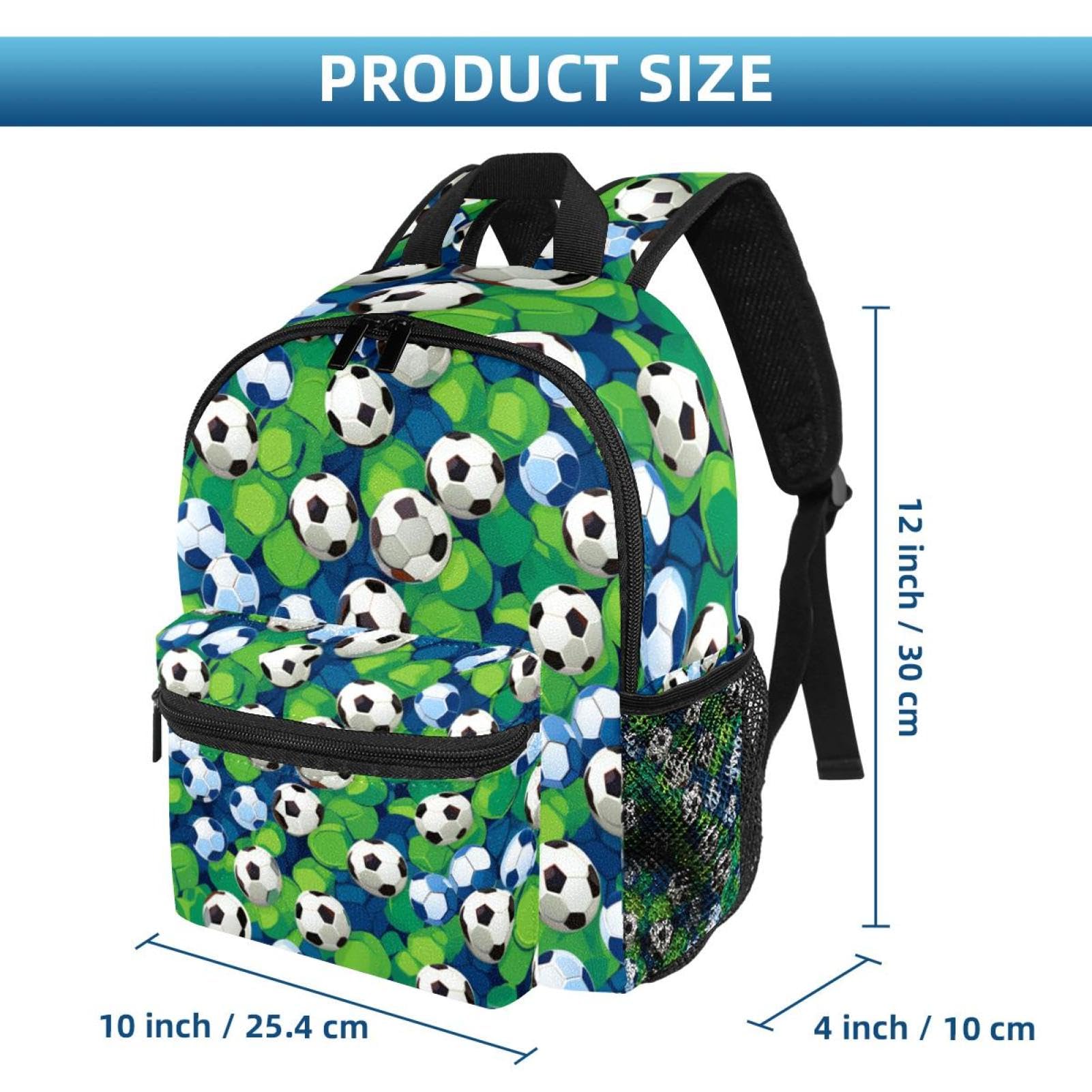 Lightweight Travel Backpack - Small Carry On Backpack with Football Soccer Ball Floral Design for Women & Men - Perfect for Airplane, School, Hiking & Sports
