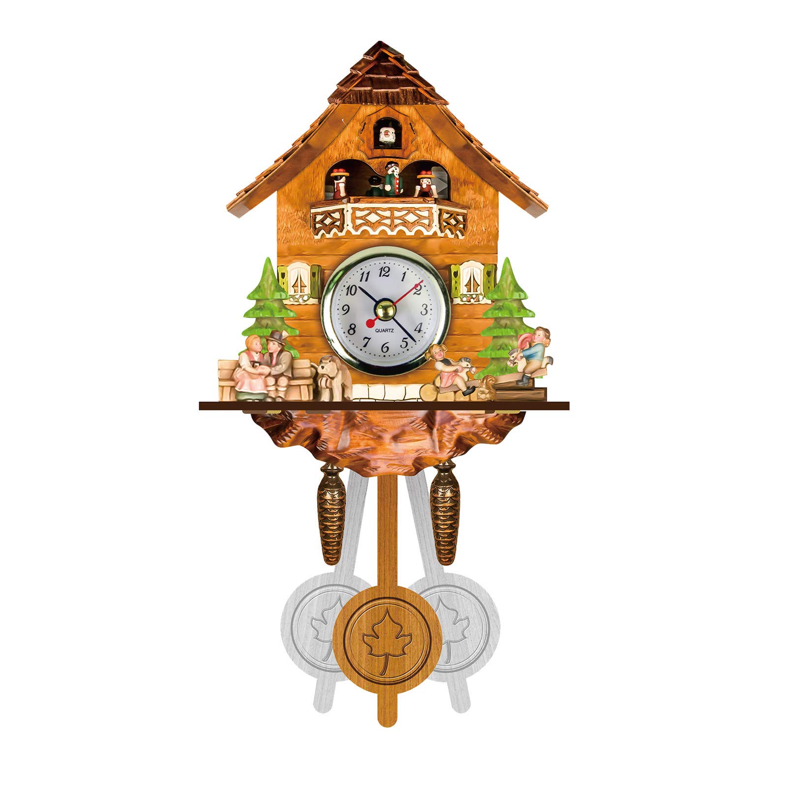 Vintage Wooden Wall Clock with Chime & Alarm - Silent Non-Ticking Magnetic Hanging Clock for Living Room, Bedroom, Office - Perfect Home Decor & Gift Idea